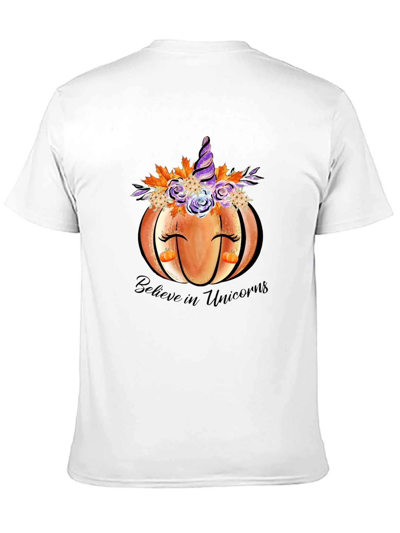 Black Pumpkin Unicorn Graphic T-Shirt Fall Tee view 11