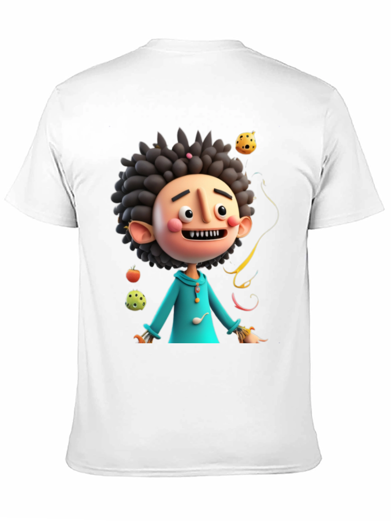 Black Fun Cartoon Character Black T-Shirt view 11