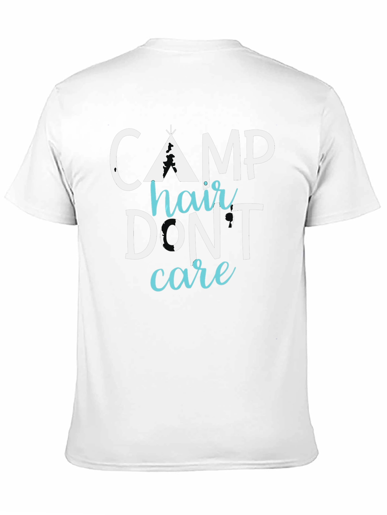 Black Camp Hair Don't Care Tee - Funny Camping Shirt view 11