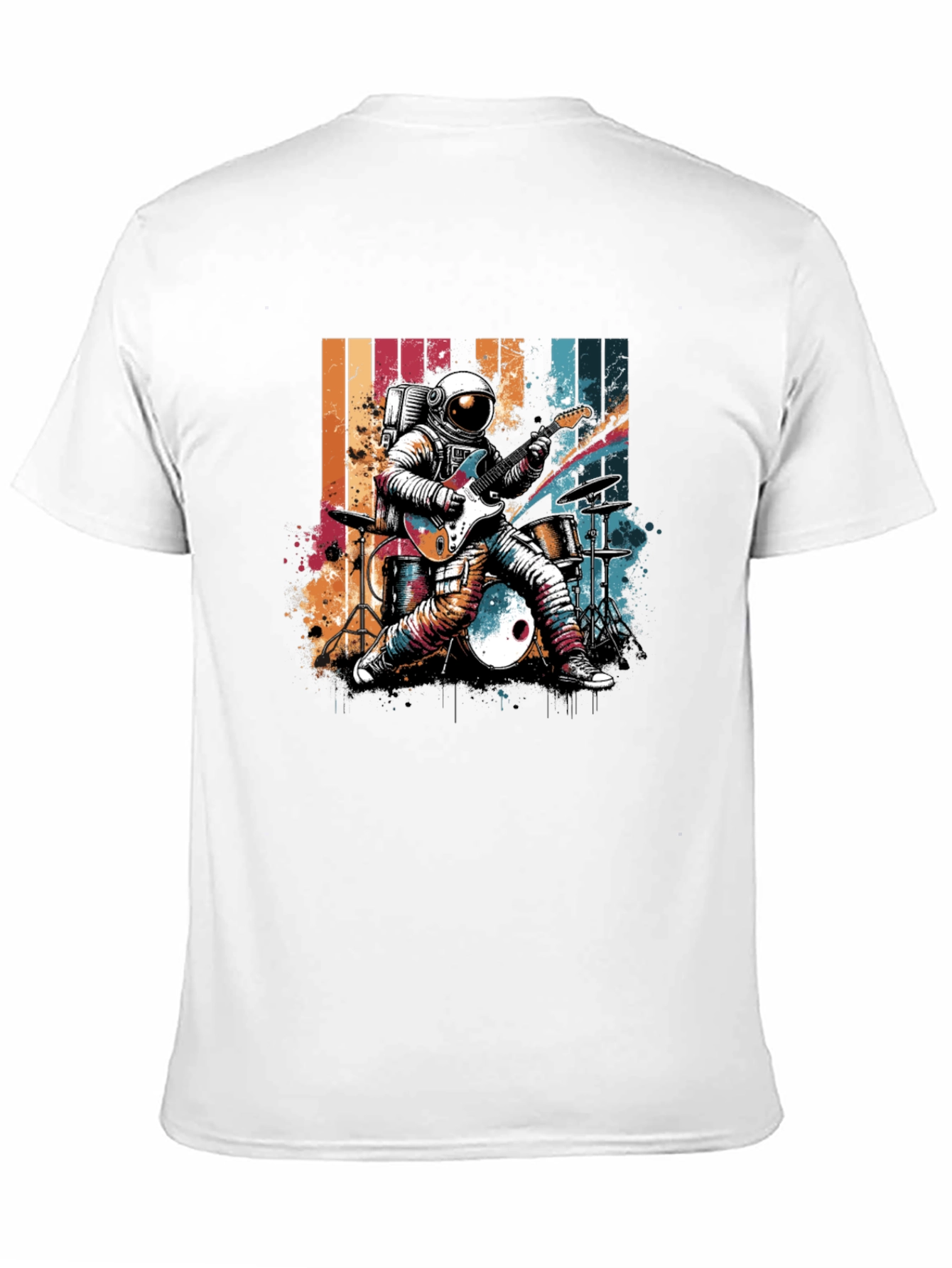 Black Astronaut Guitarist T-Shirt view 11