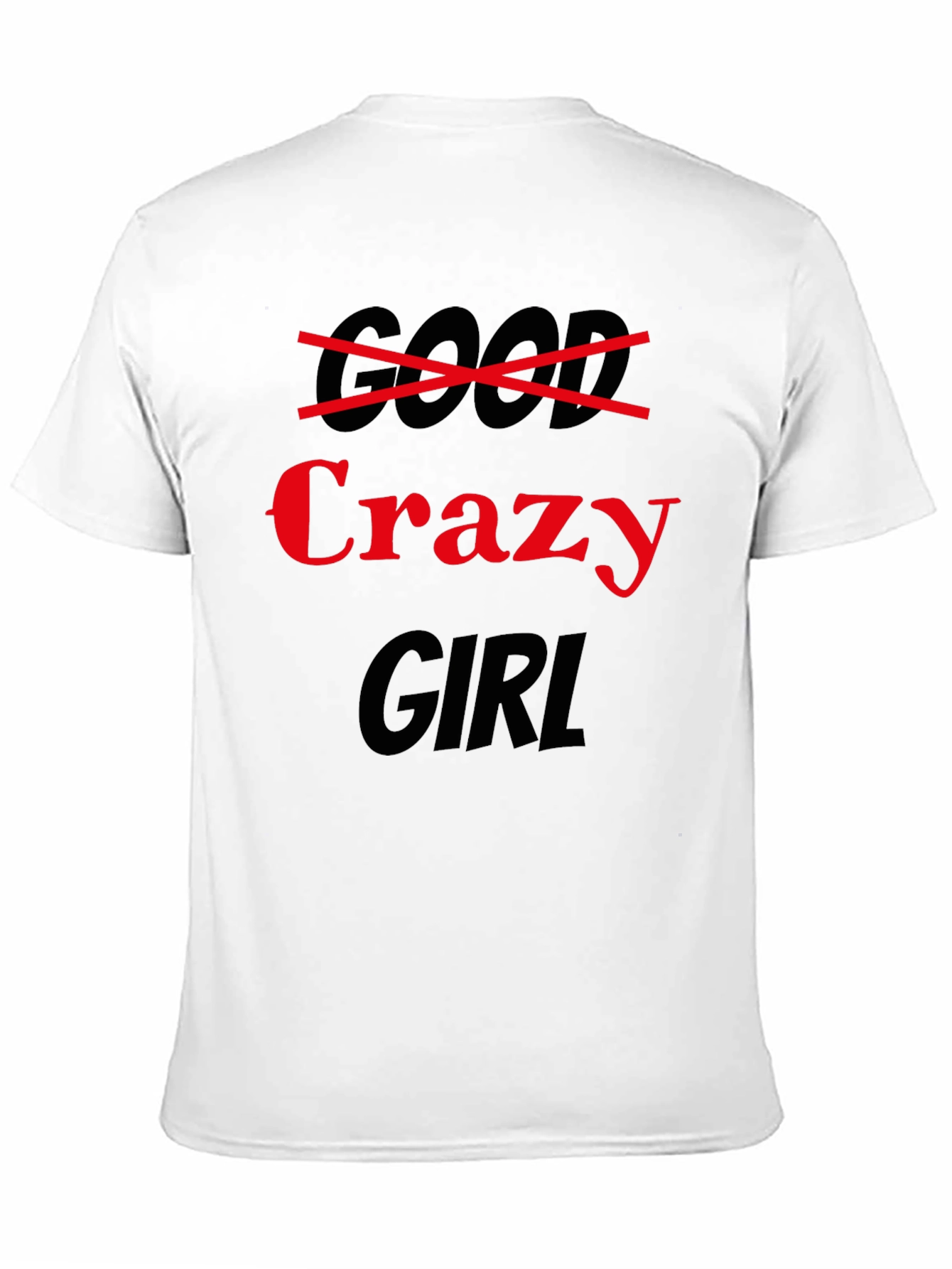 Black Crazy Girl Graphic Tee - Black Crew Neck view 11