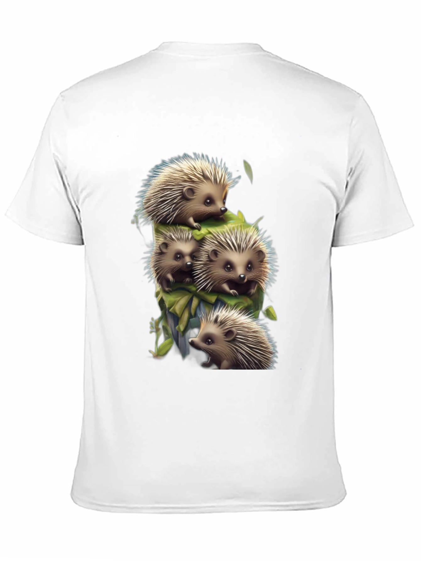 Black Cute Hedgehog Stack Graphic Tee - Black view 11