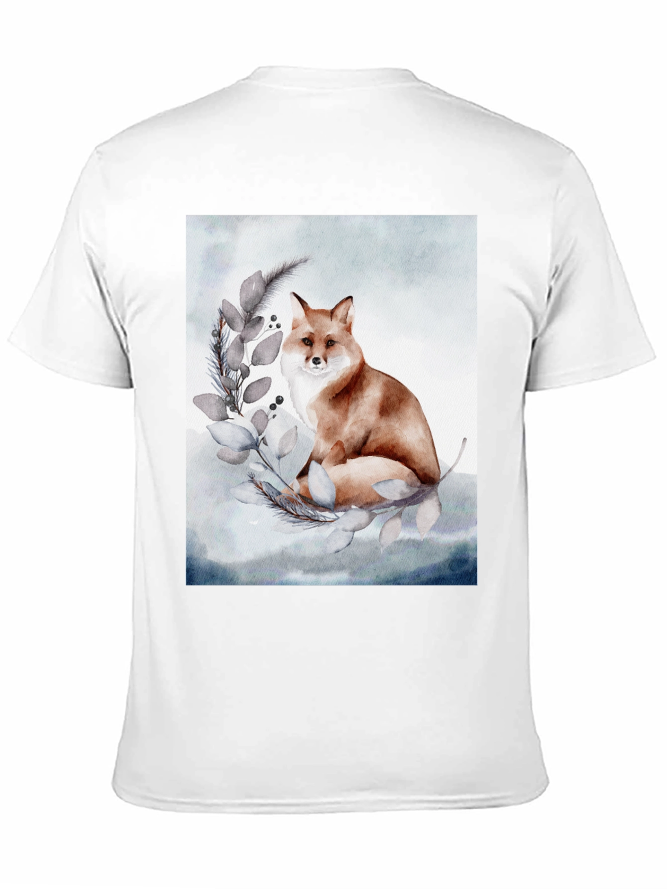 Black Watercolor Fox T-Shirt view 11