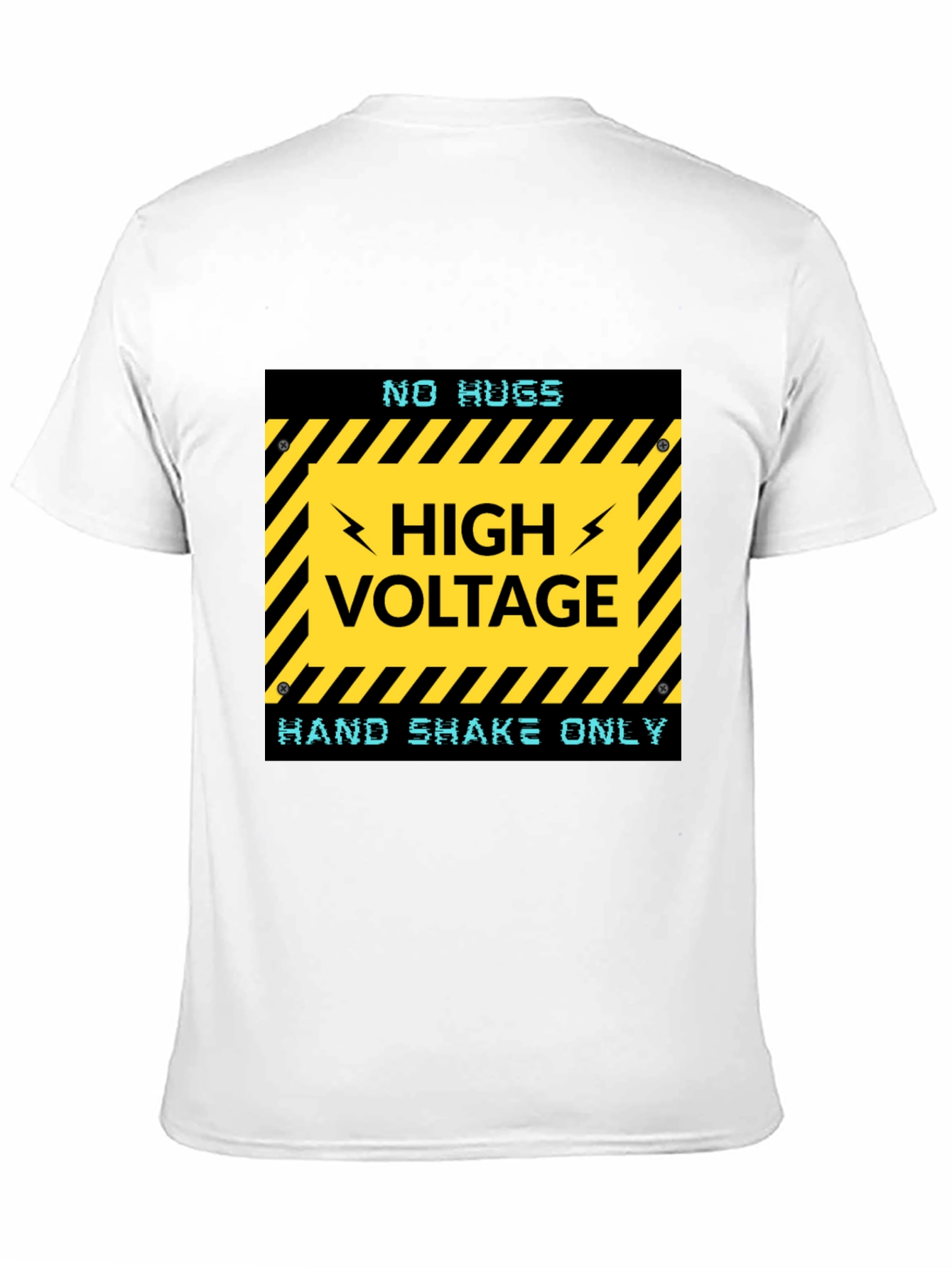 Black High Voltage Humor Tee - No Hugs, Handshakes Only! view 11