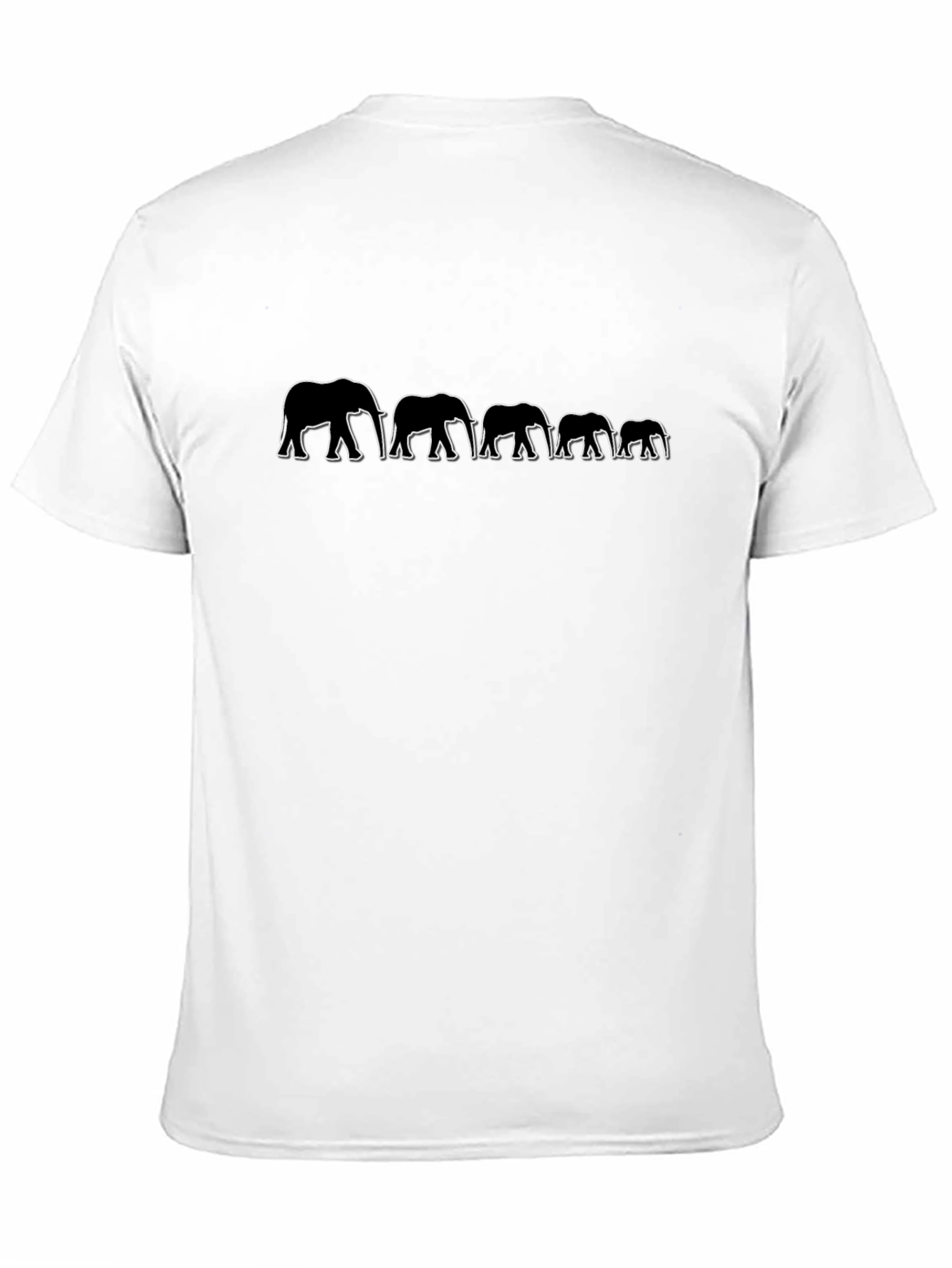 Black Elephant Family Graphic T-Shirt - Black view 11