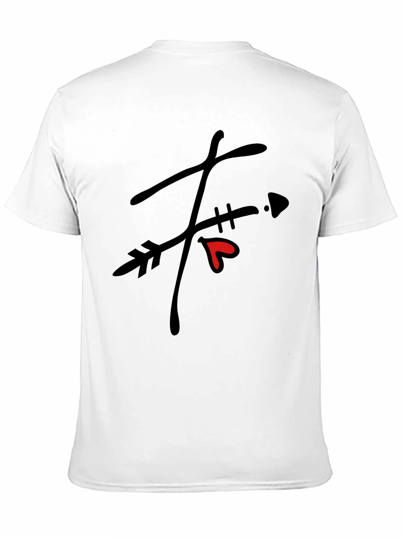 Black Arrow Heart Graphic Black T-Shirt view 11