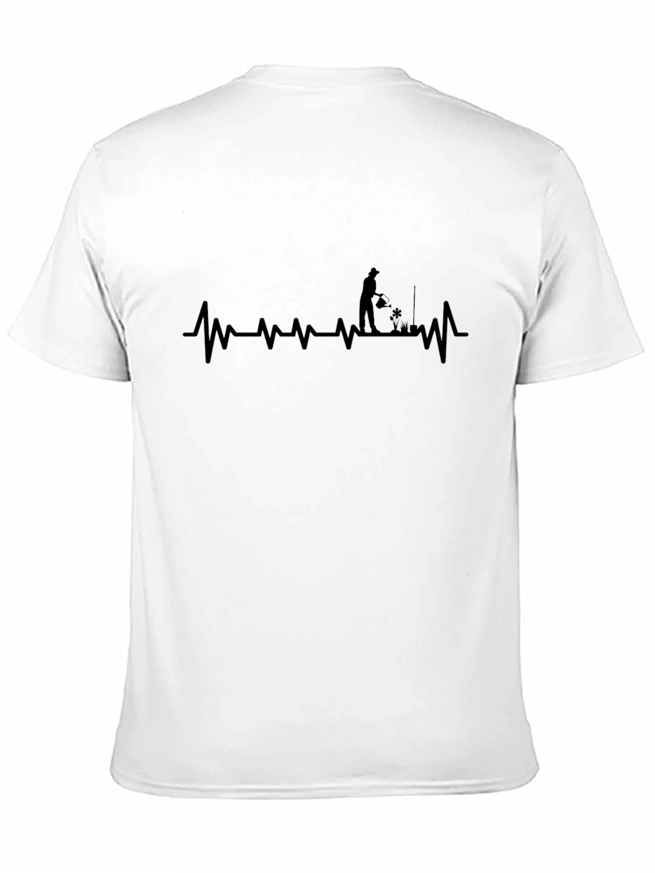 Black Gardener Heartbeat T-Shirt - Black Graphic Tee view 11
