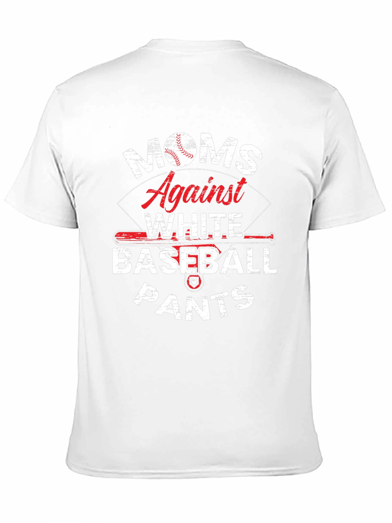 Black Moms Against White Baseball Pants T-Shirt view 11