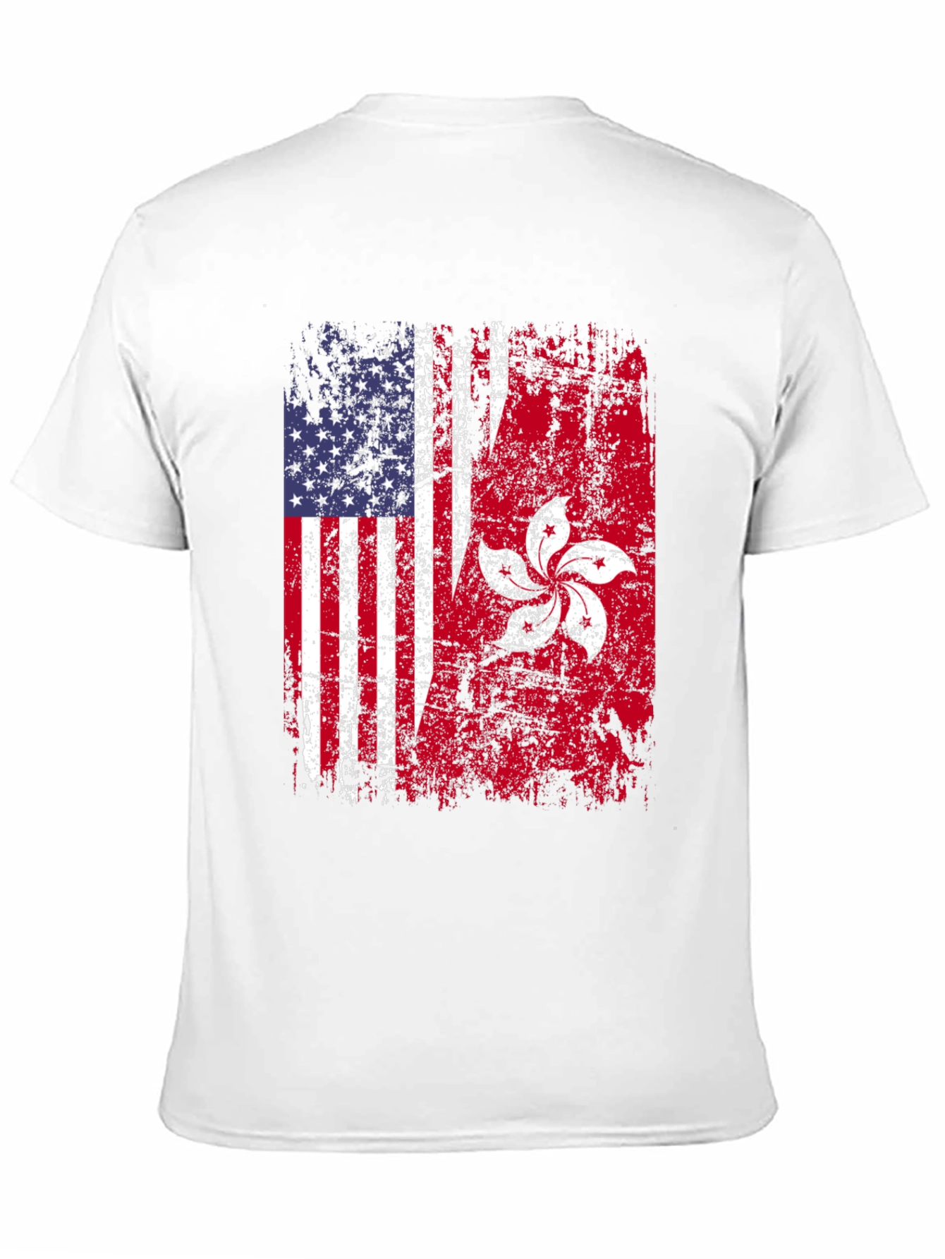 Black USA Hong Kong Flag Graphic Tee view 11