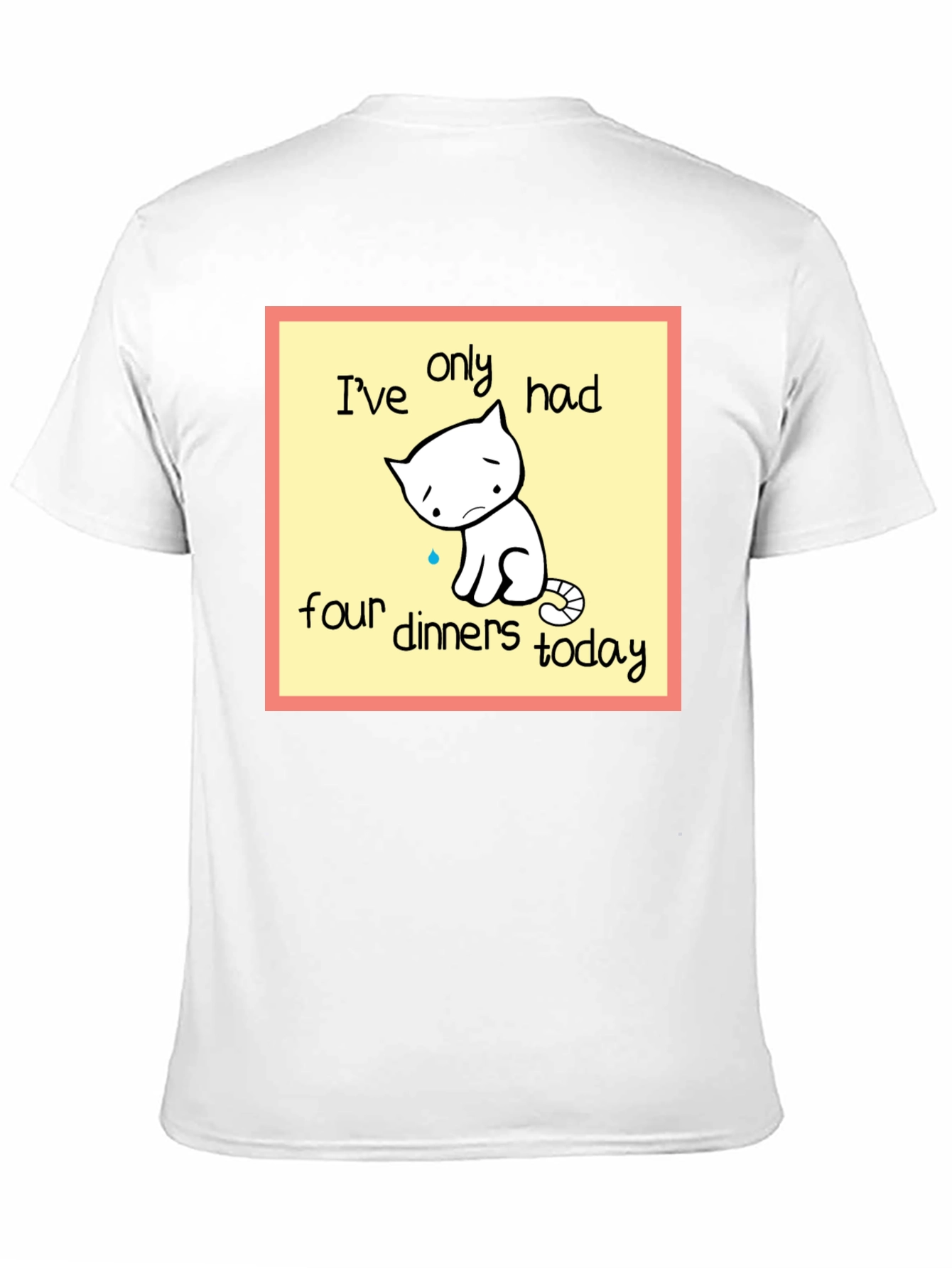 Black Funny Cat T-Shirt: Only Four Dinners Today view 11