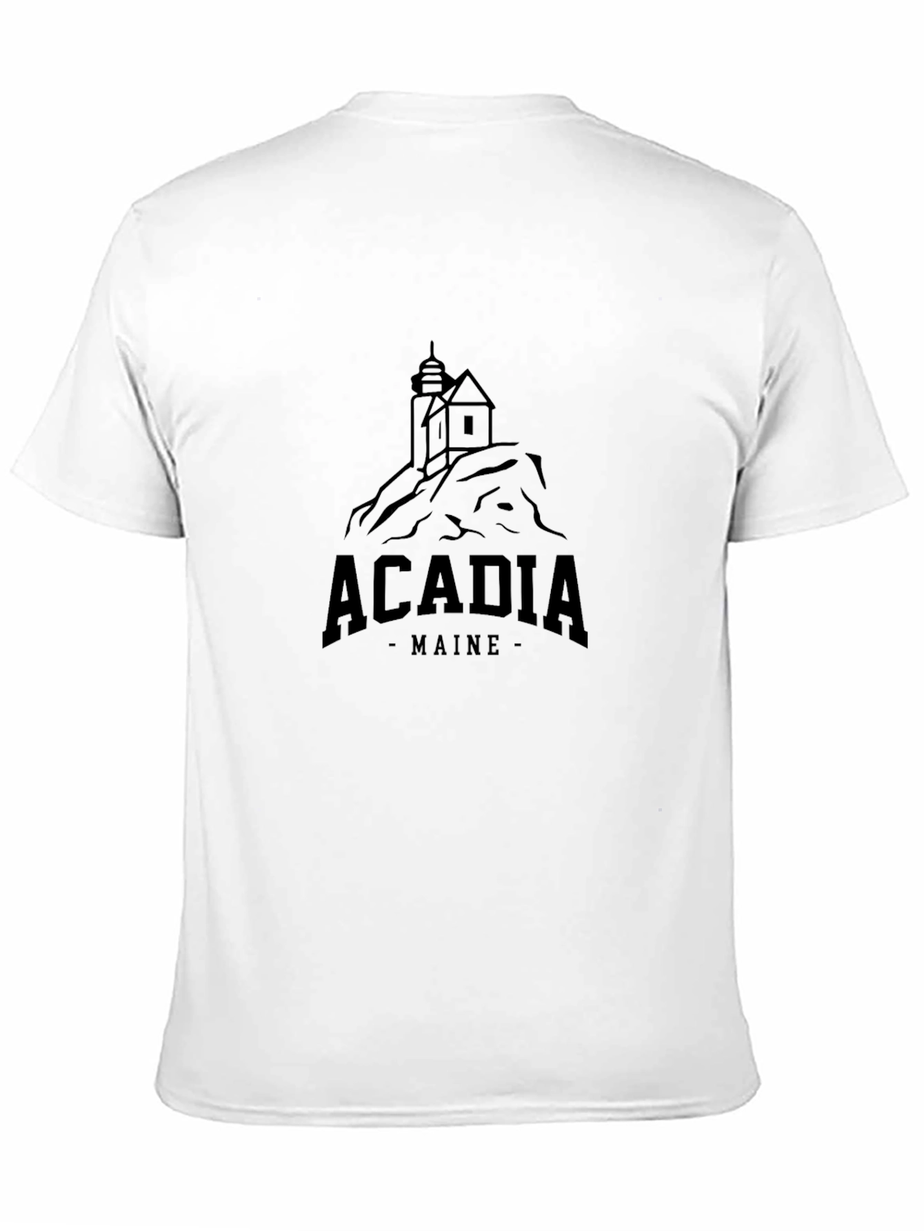 Black Acadia Maine Lighthouse Graphic Tee - Black view 11