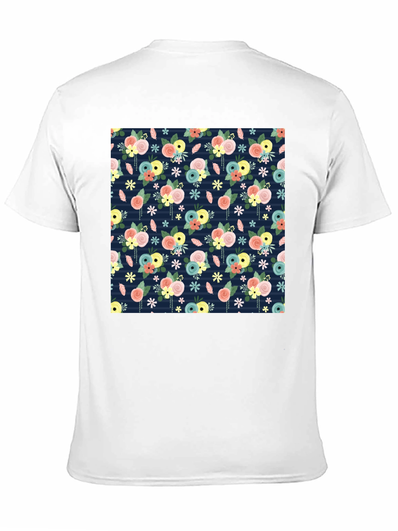 Floral Print Black T-Shirt - 11