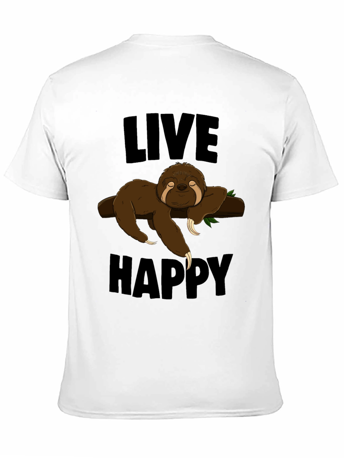 Black Live Happy Sloth Graphic T-Shirt - Comfort & Style view 11