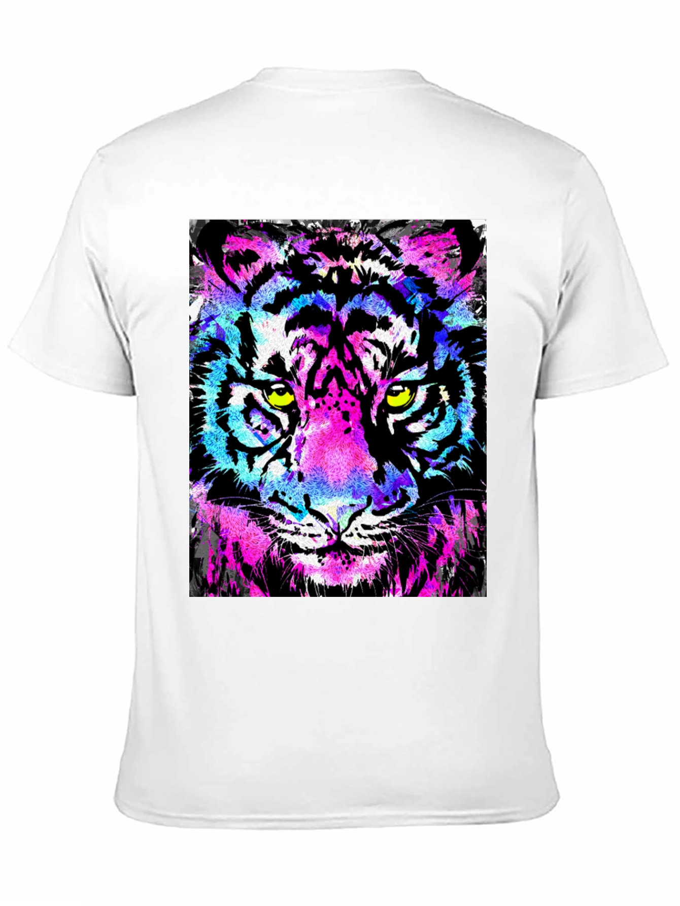 Black Vibrant Tiger Graphic Black T-Shirt view 11