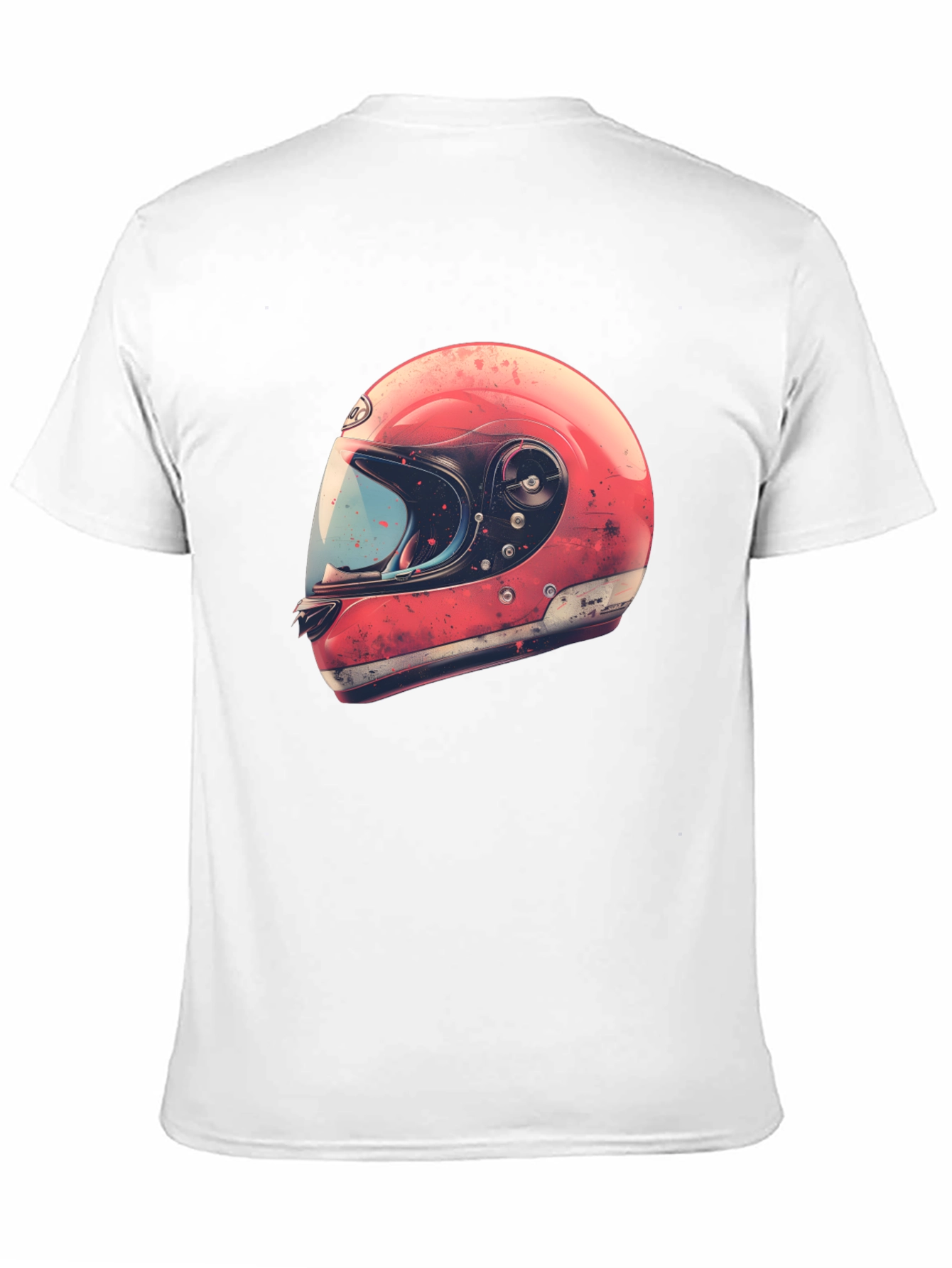 Black Retro Motorcycle Helmet Graphic Tee - Black view 11