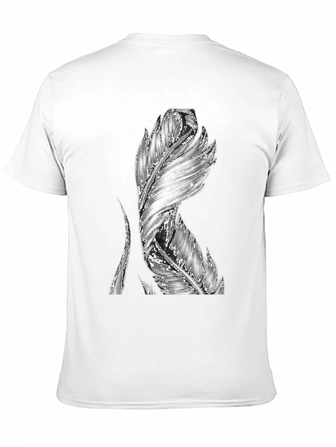 Black Feather Graphic Black T-Shirt - Unique Design view 11