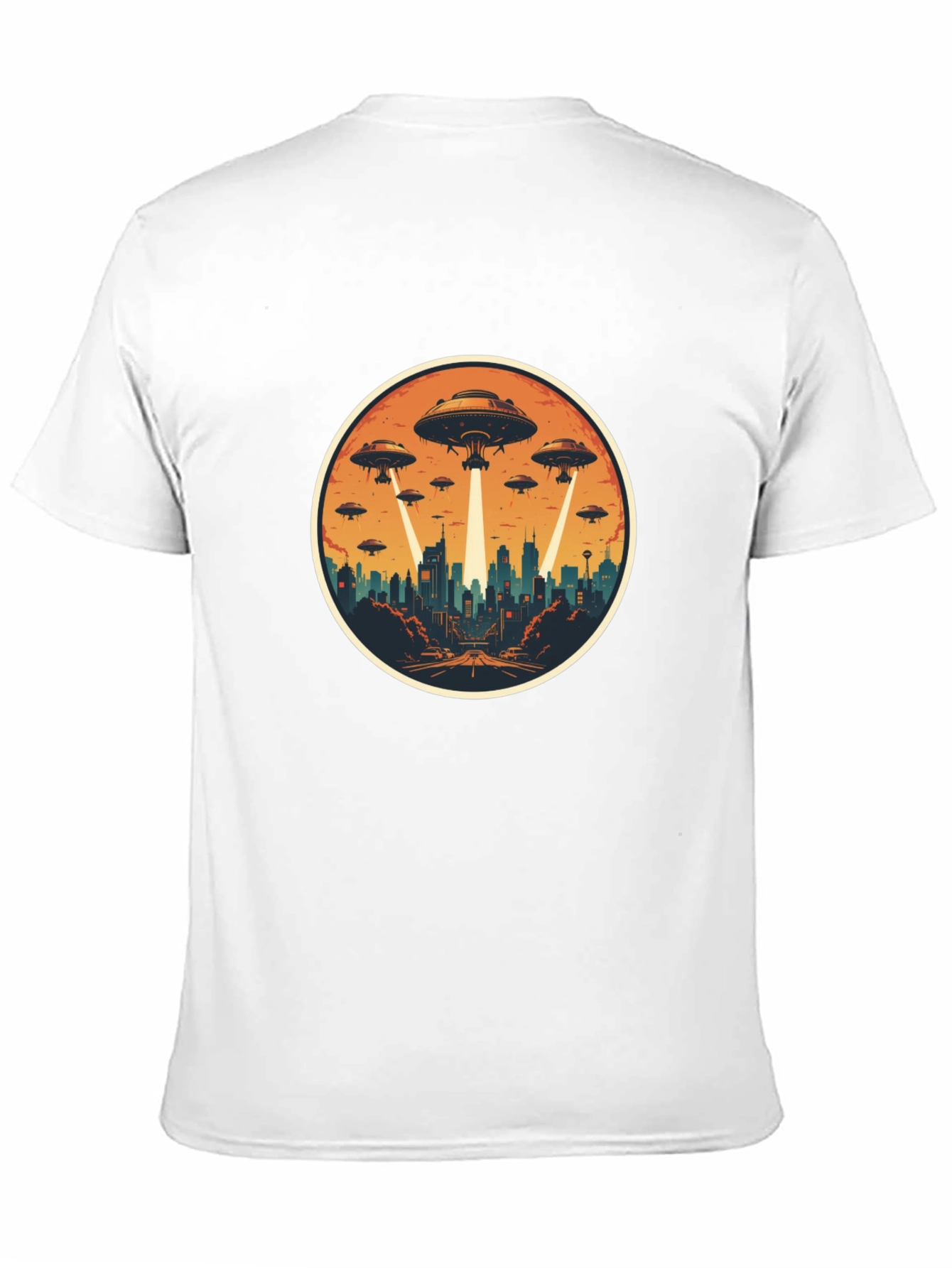 Black UFO Invasion Graphic Tee - Black Cotton Blend view 11