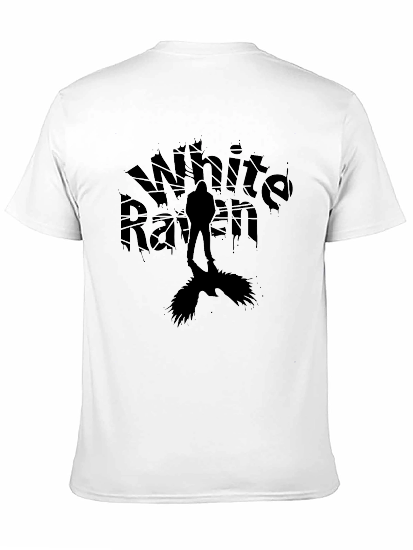 White Raven Graphic Tee - Dark Silhouette Design T-Shirt - 11