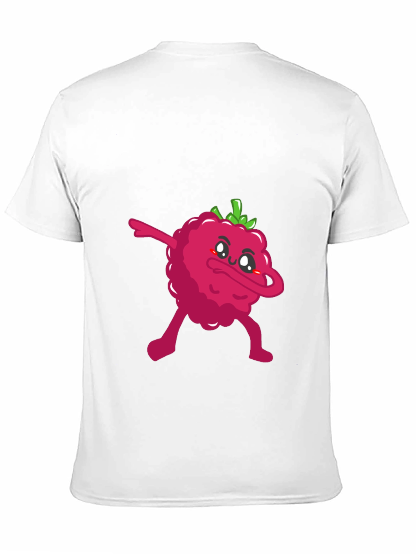 Black Dabbing Raspberry Graphic Tee - Fun Fruit T-Shirt view 11