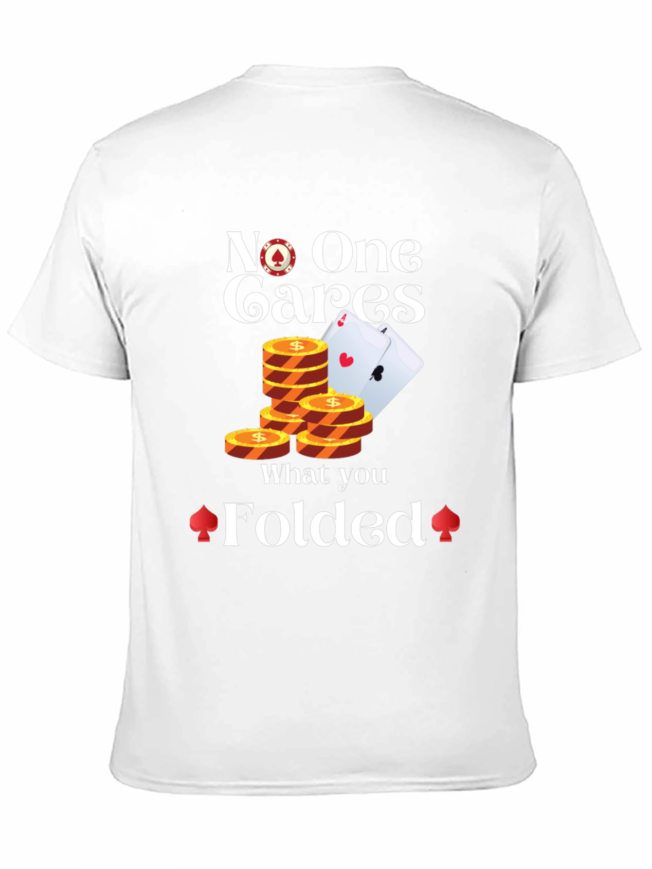 Black Funny Poker T-Shirt - No One Cares What You Folded view 11
