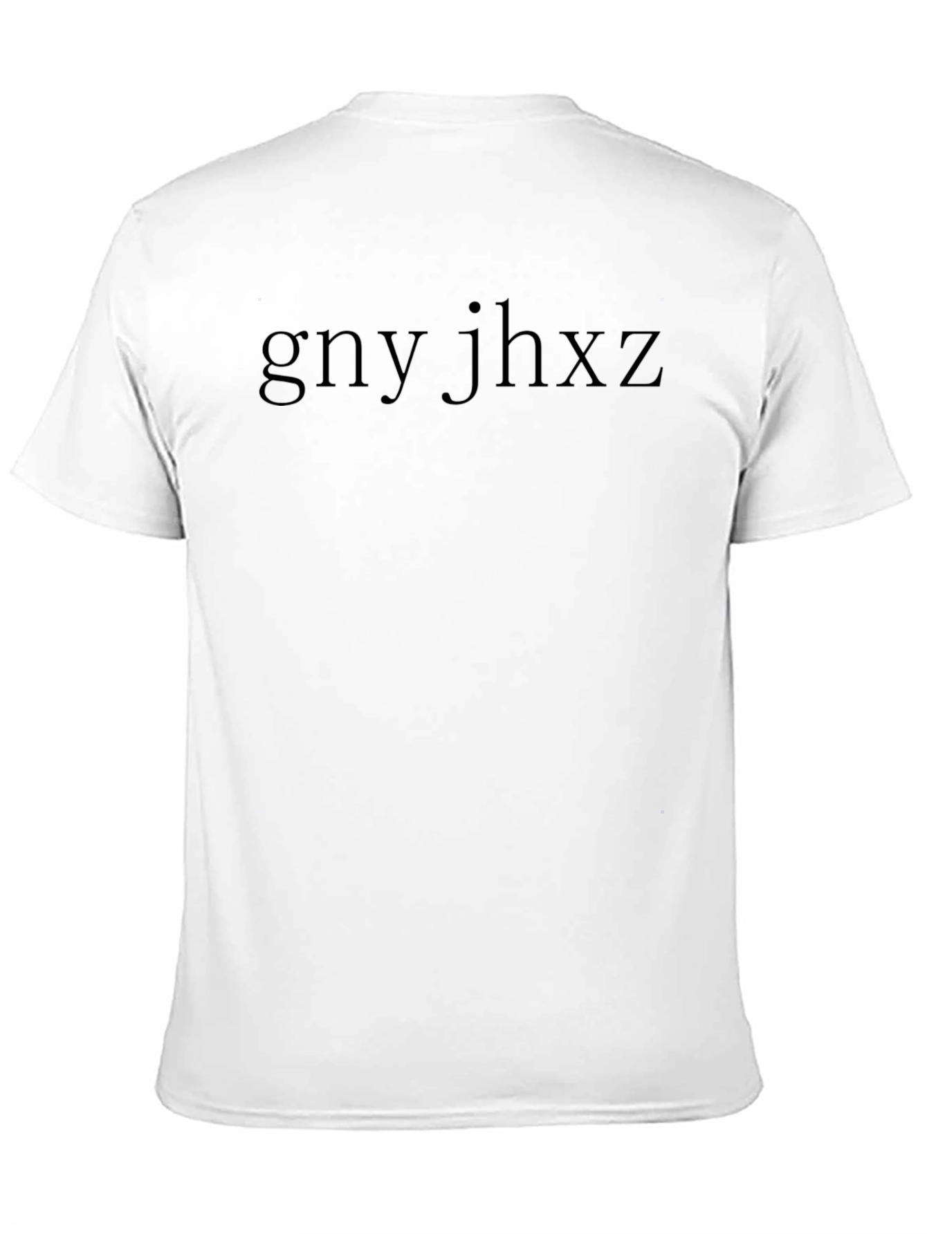 Black Black Tee with "gny jhxz" Graphic Print view 11