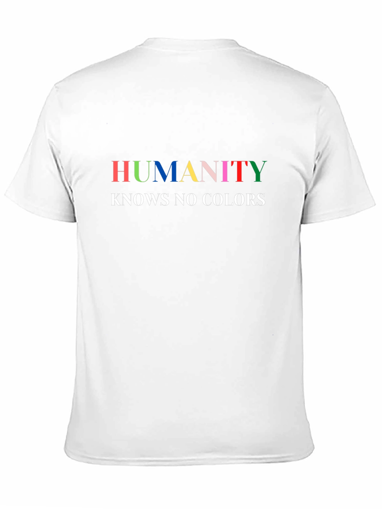 Black Humanity Knows No Colors Graphic Tee - Black Unisex T-Shirt view 11
