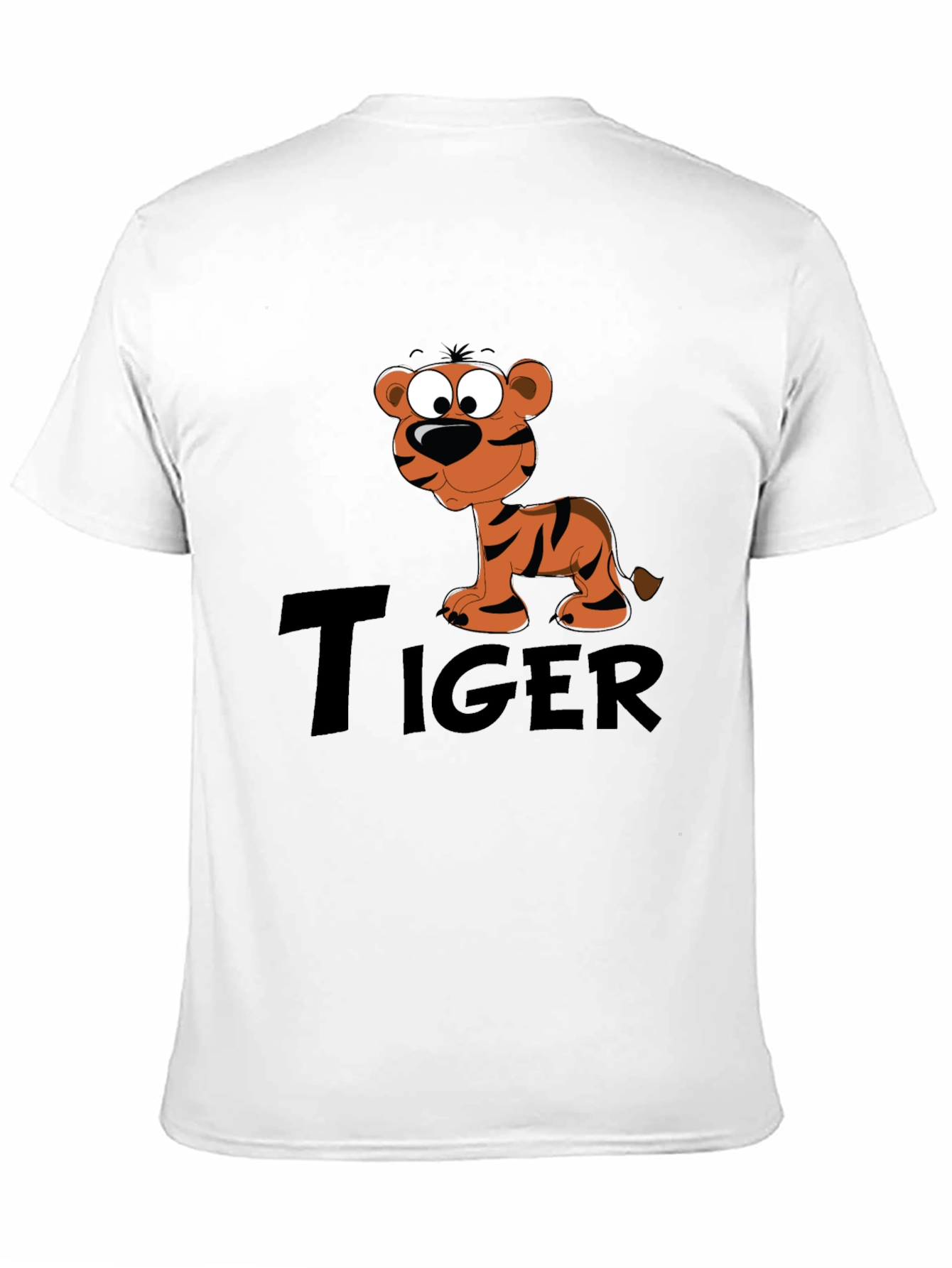 Black Cartoon Tiger Graphic Black T-Shirt view 11