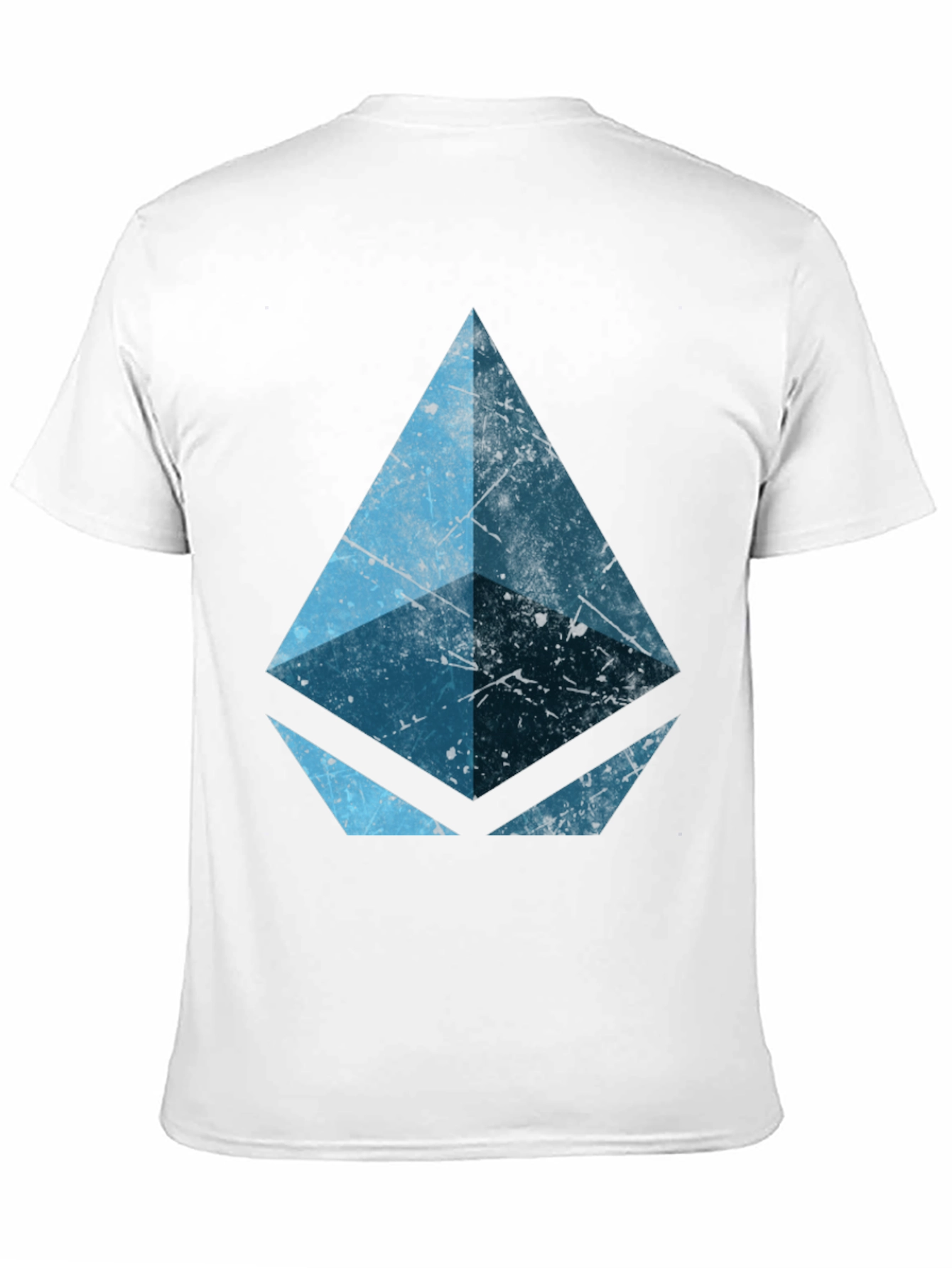 Black Geometric Blue Graphic Print Black Tee view 11