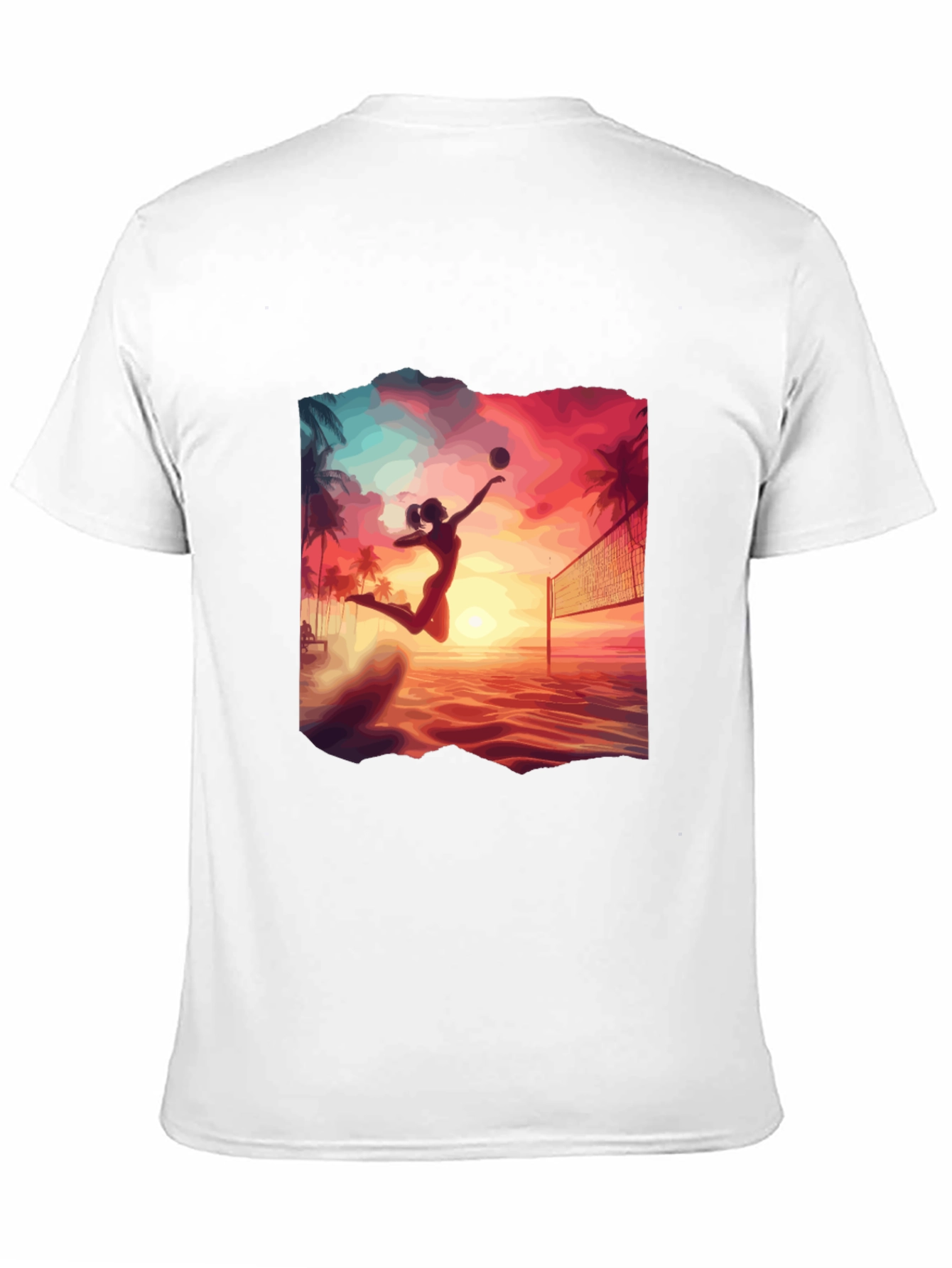 Black Sunset Volleyball T-Shirt view 11