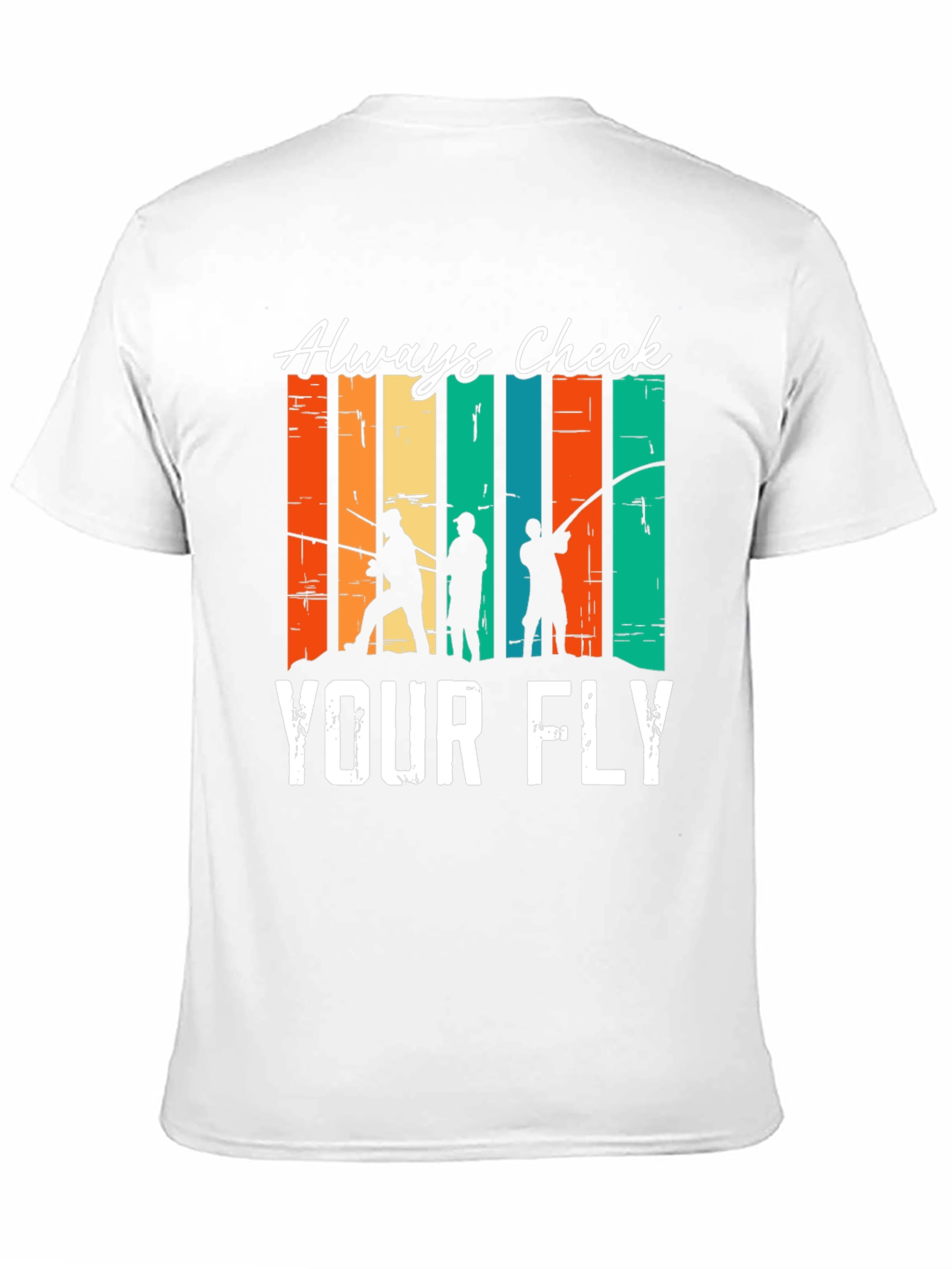 Black Always Check Your Fly Fishing T-Shirt view 11