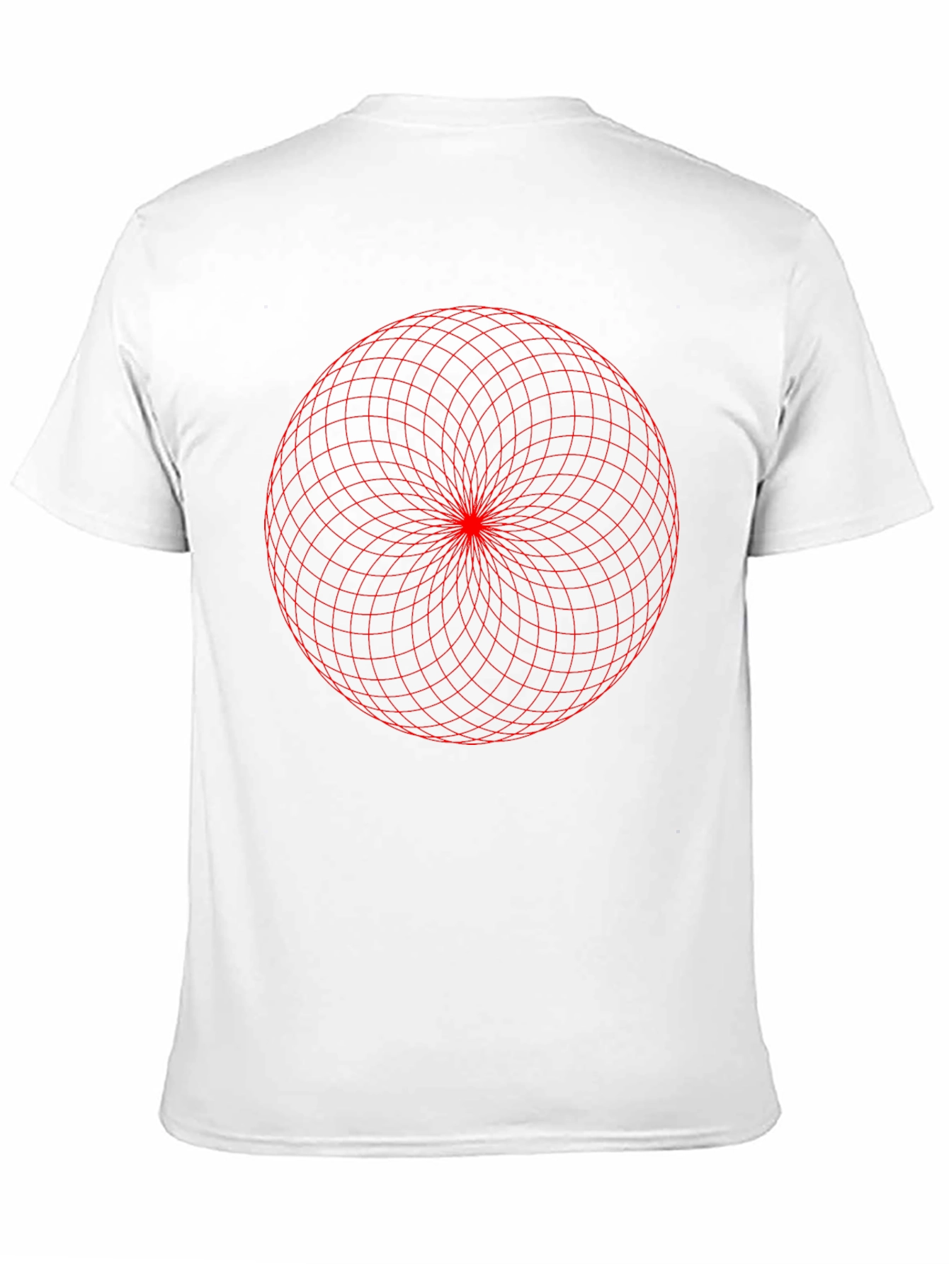 Black Geometric Grid Design Black T-Shirt view 11