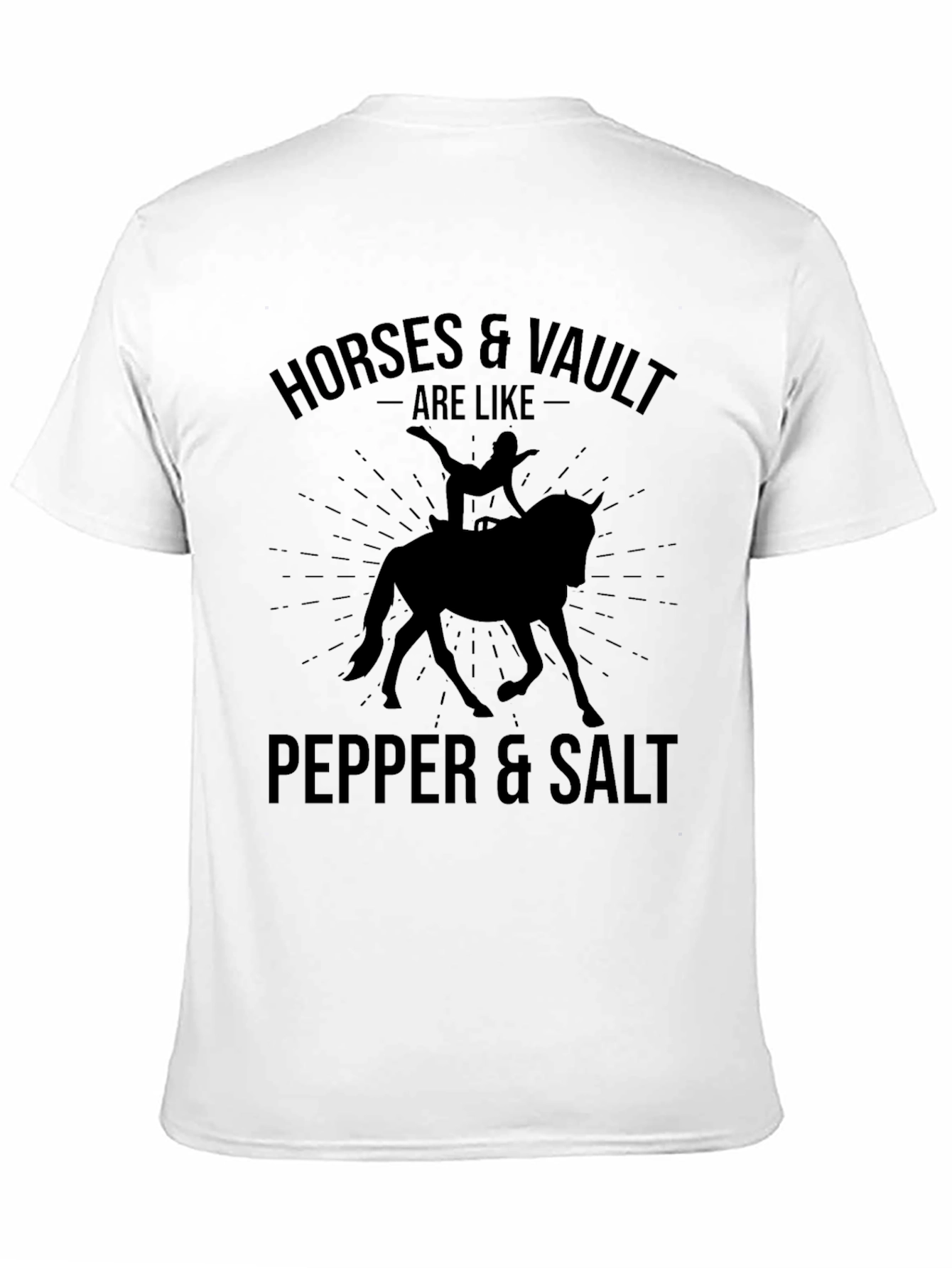 Black Horses & Vault Pepper & Salt Black T-Shirt view 11