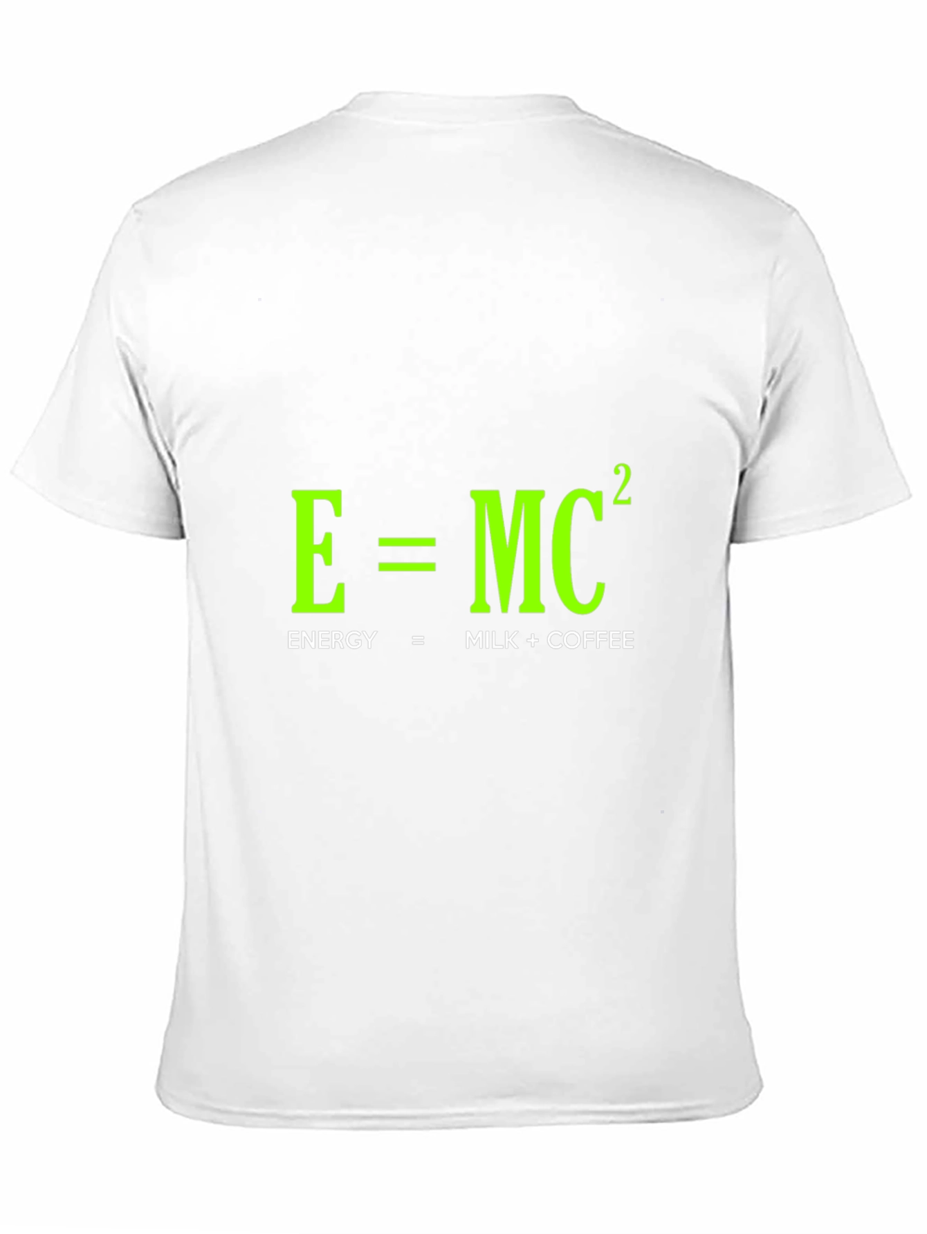 Black Funny Energy Equation T-Shirt: Milk + Coffee = Power! view 11