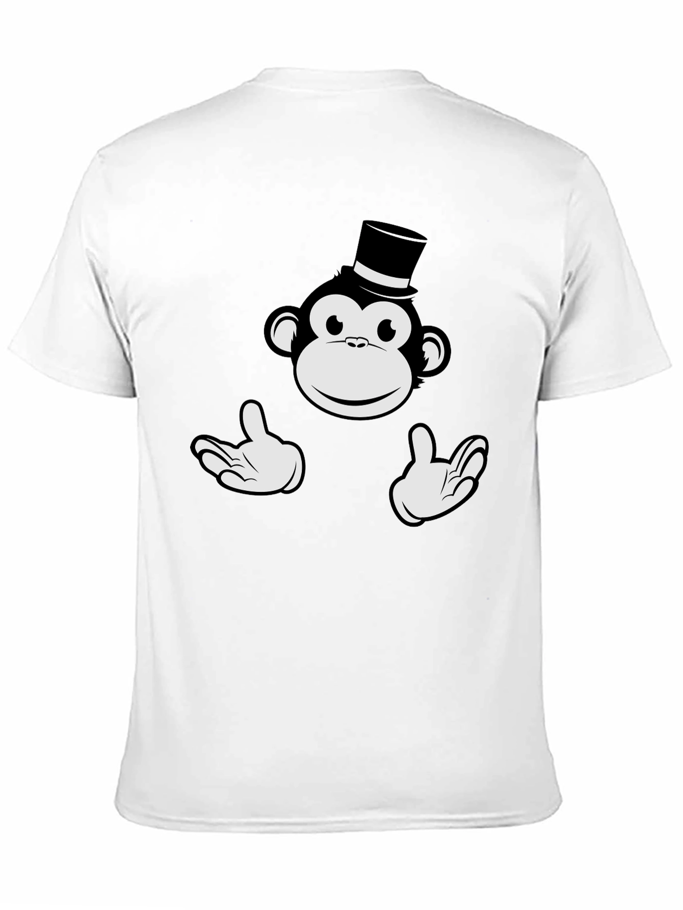 Black Monkey Top Hat Graphic Tee - Black Cotton T-Shirt view 11