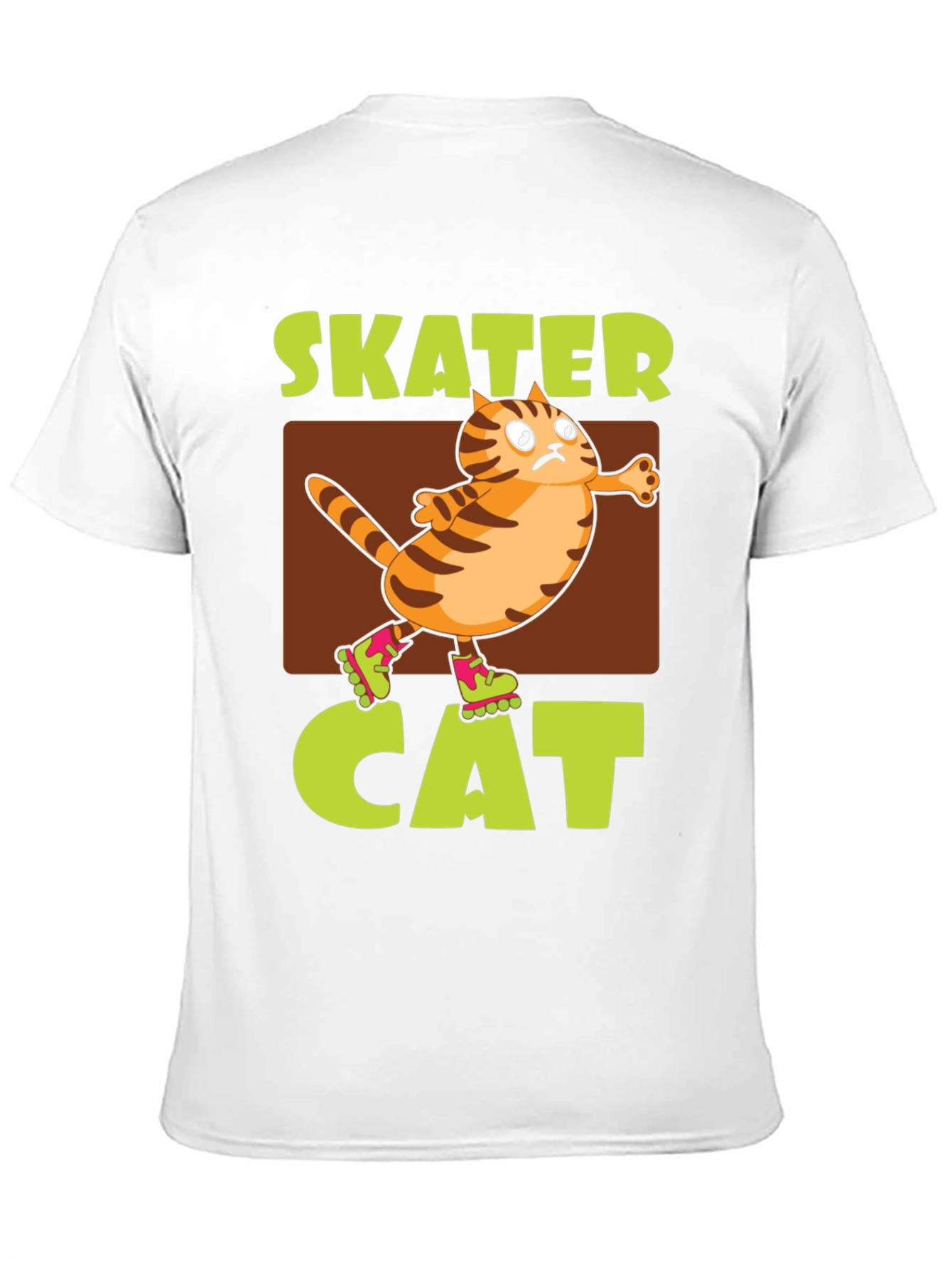 Black Skater Cat Graphic Tee - Novelty Humor T-Shirt view 11