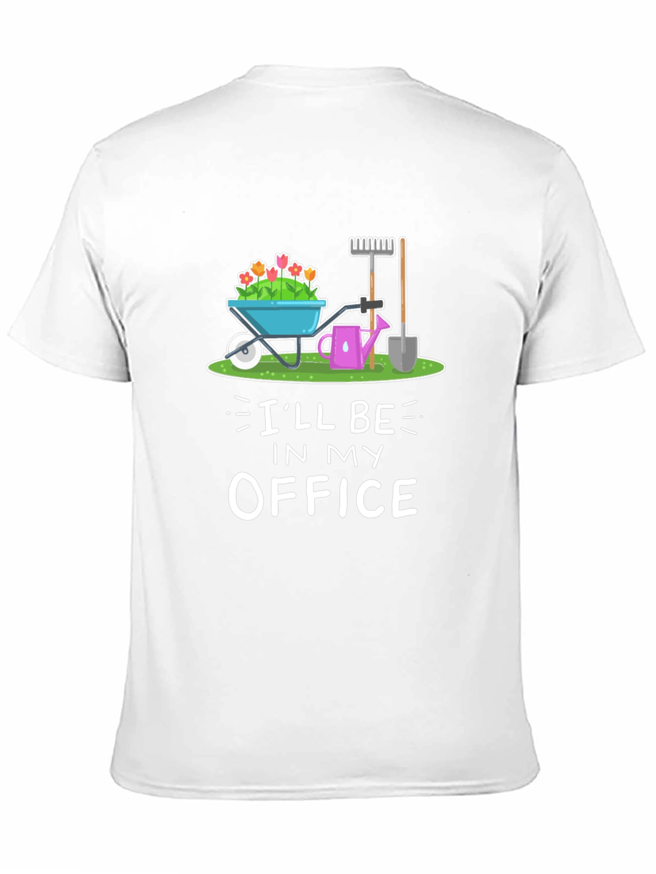 Black Gardening T-Shirt: "I'll Be In My Office" view 11