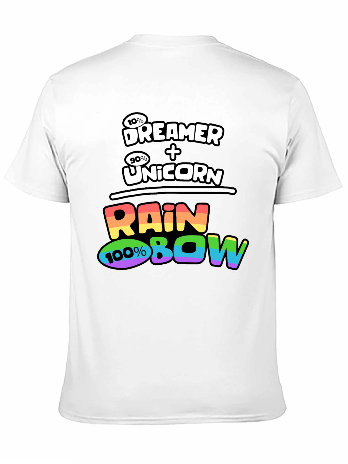 Black Dreamer Unicorn Rainbow Graphic T-Shirt view 11