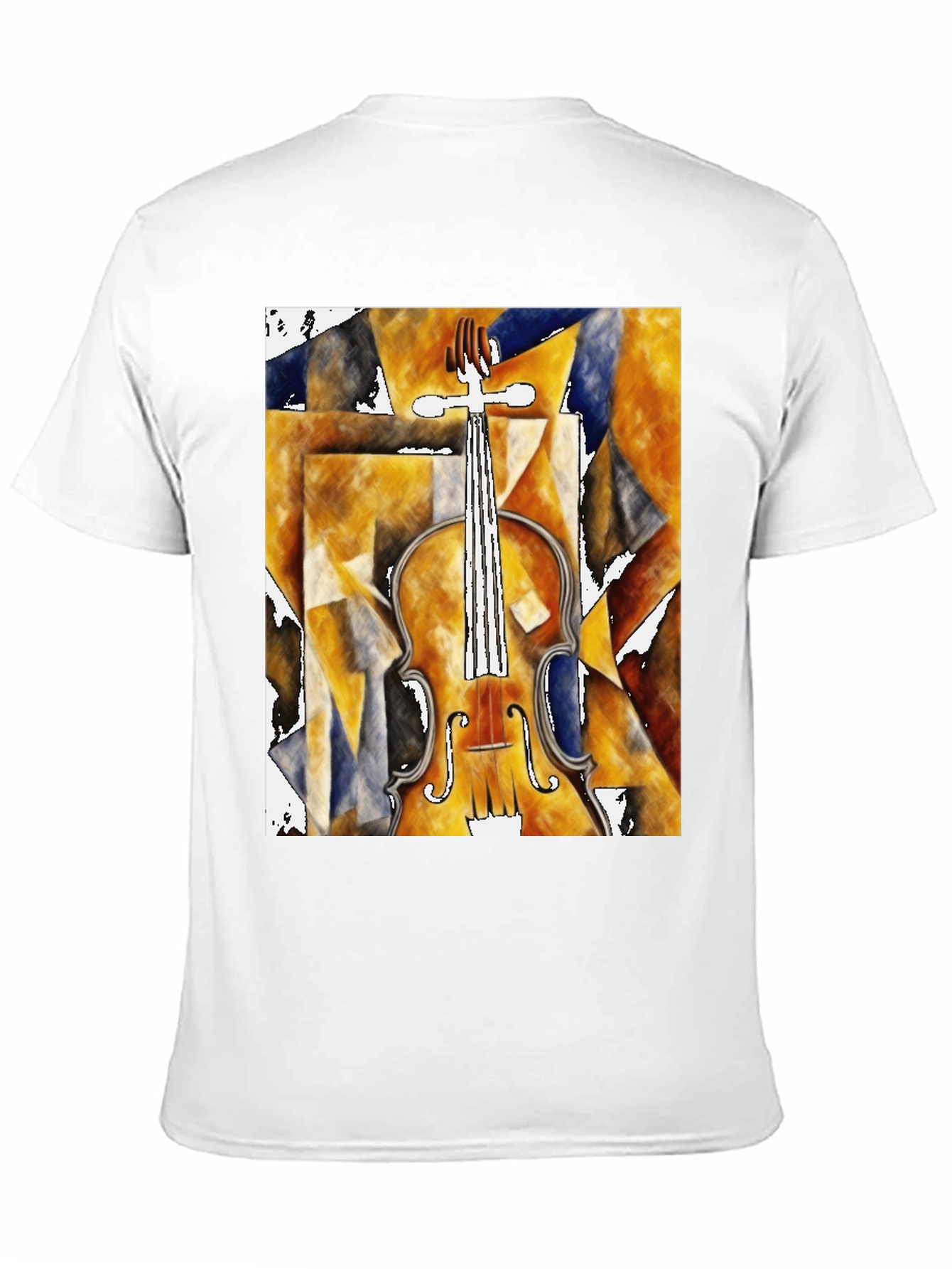 Black Abstract Violin Graphic Tee - Black Unisex Shirt view 11