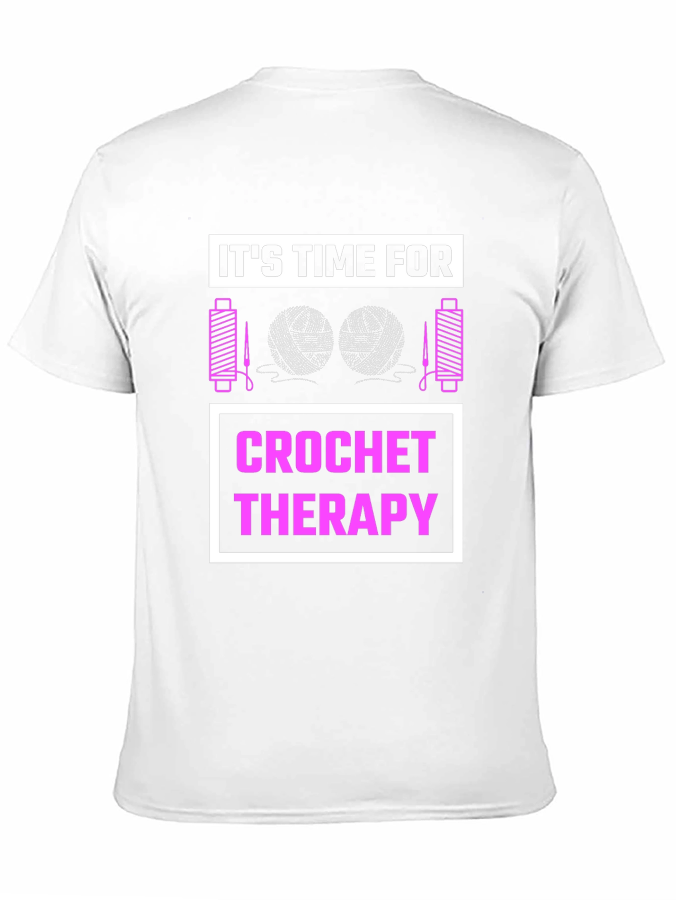 Black Crochet Therapy T-Shirt: Black Cotton Tee for Craft Lovers view 11