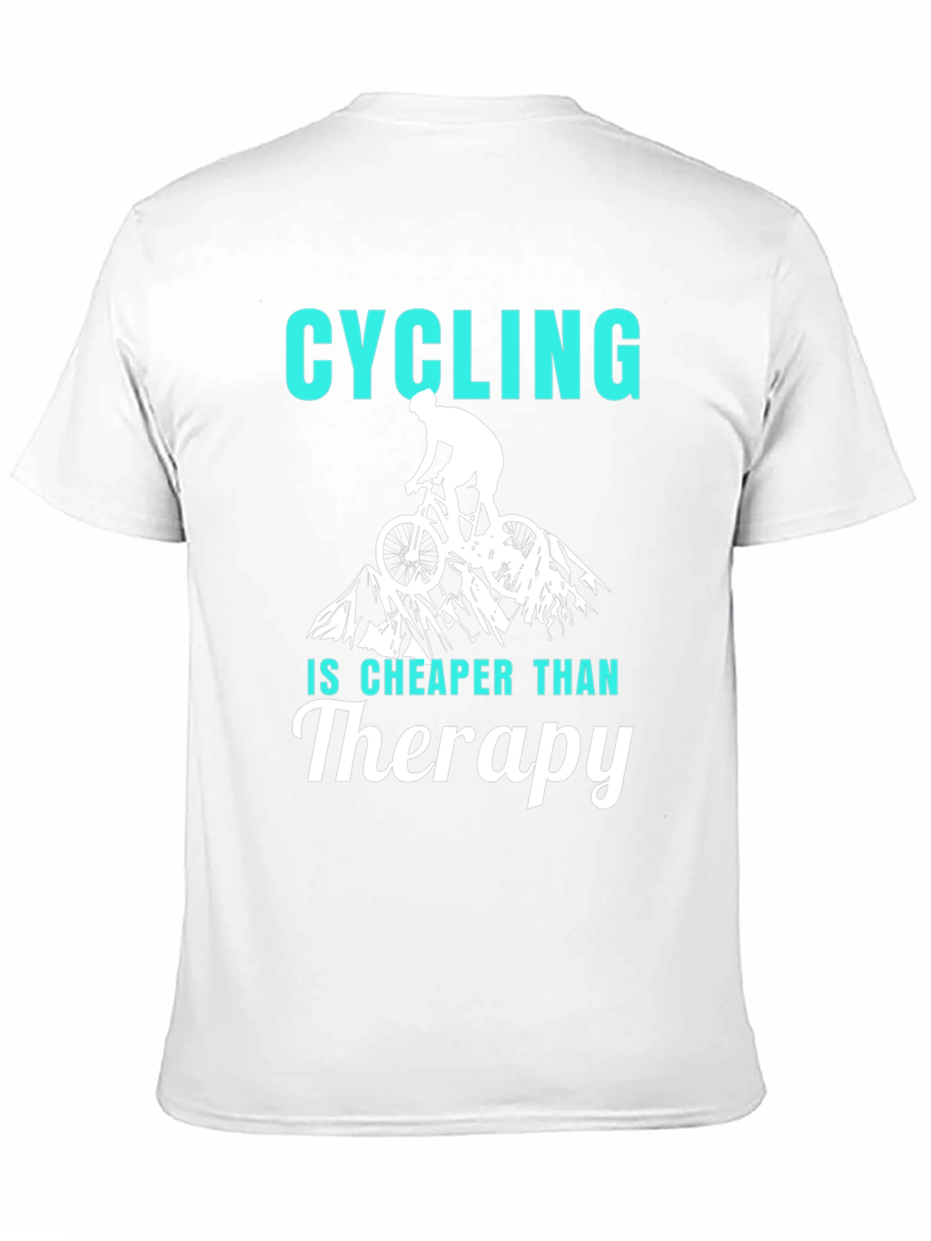 Black Cycling Cheaper Than Therapy Graphic T-Shirt view 11