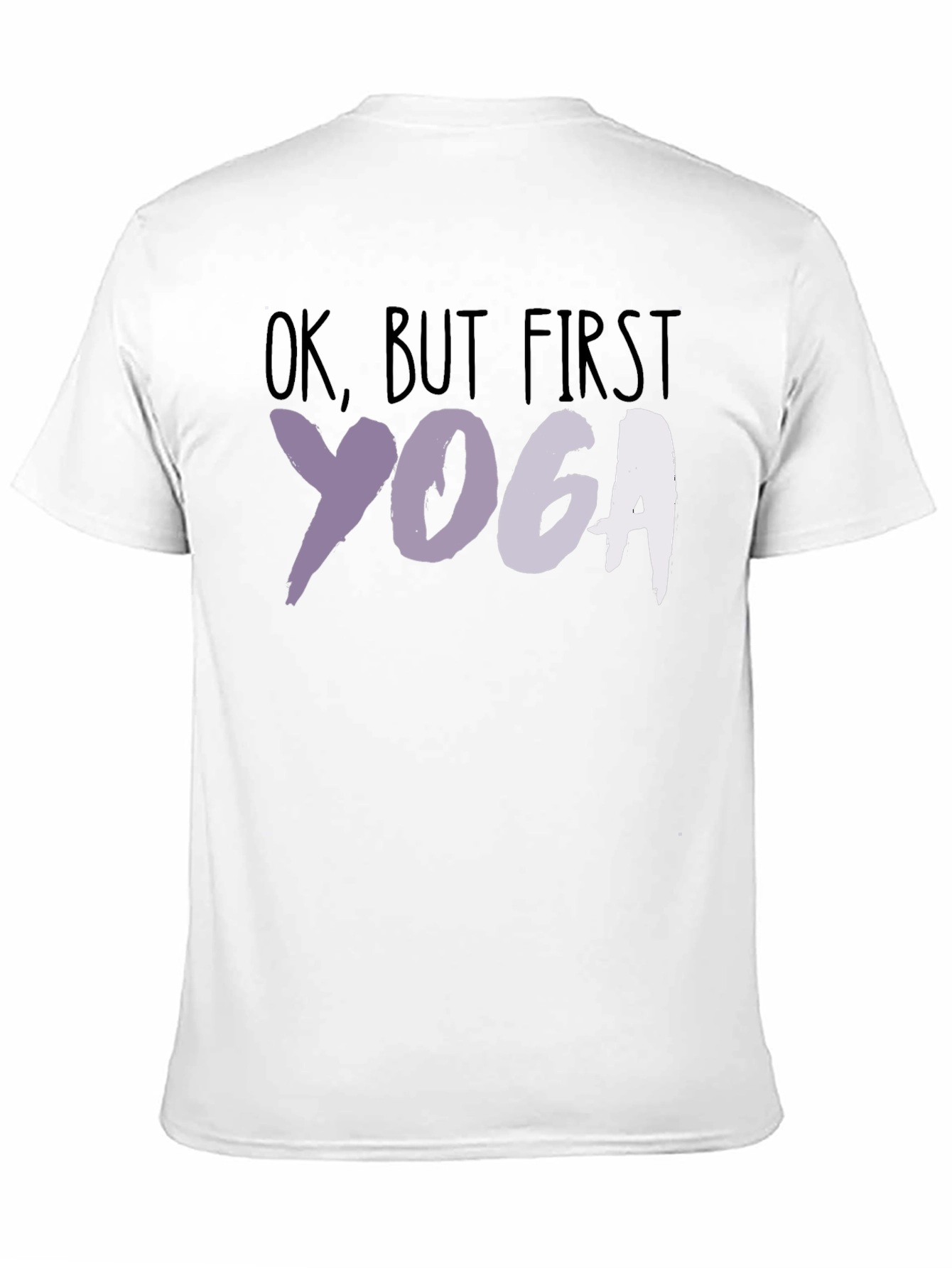 Black Yoga T-Shirt: Ok, But First Yoga - Relaxed Fit view 11