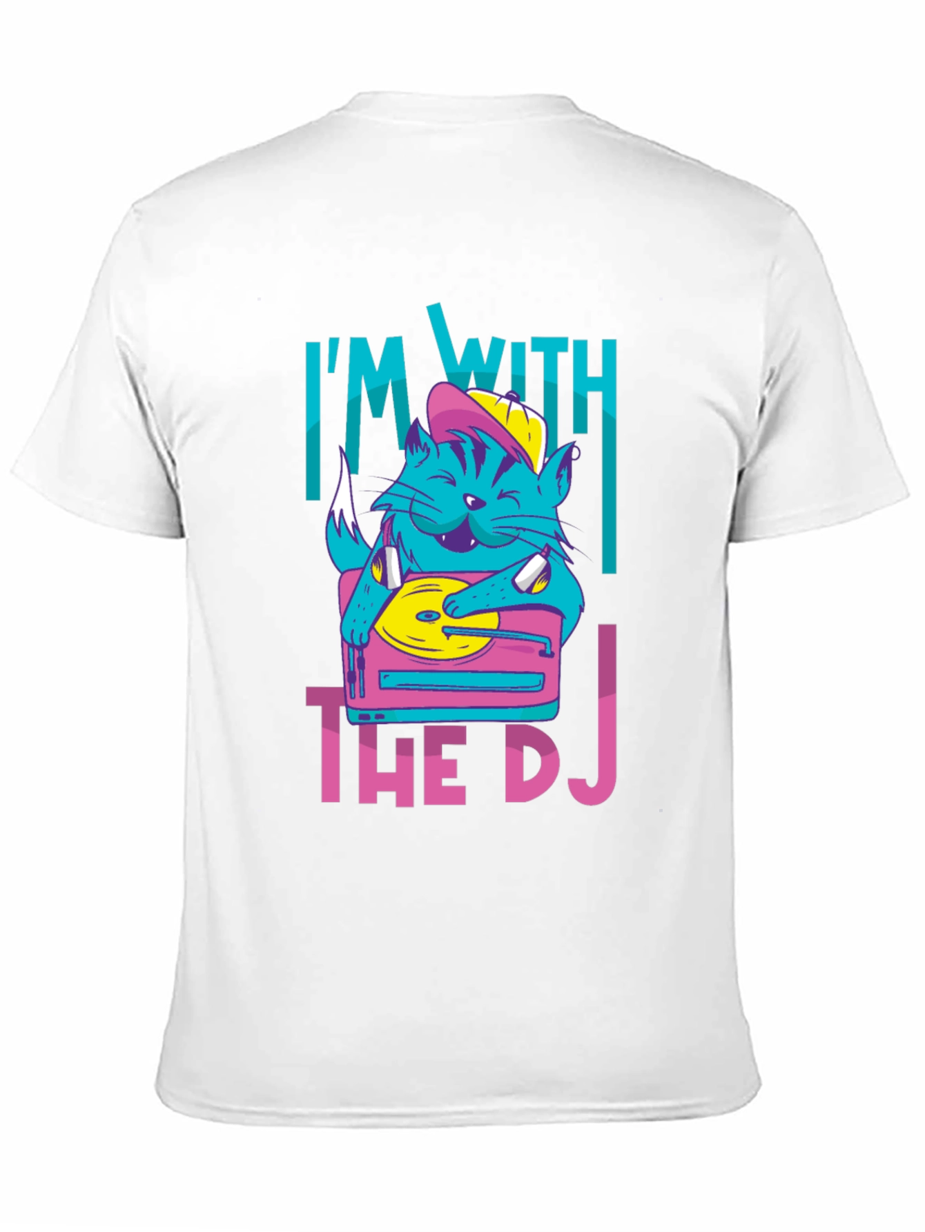 Black I'm With The DJ Cat Graphic T-Shirt view 11
