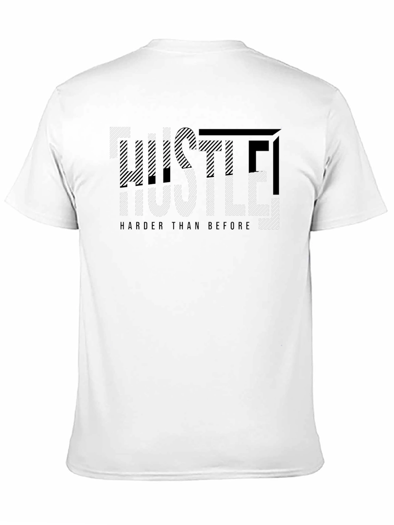 Black Hustle Harder Graphic Print Black T-Shirt view 11