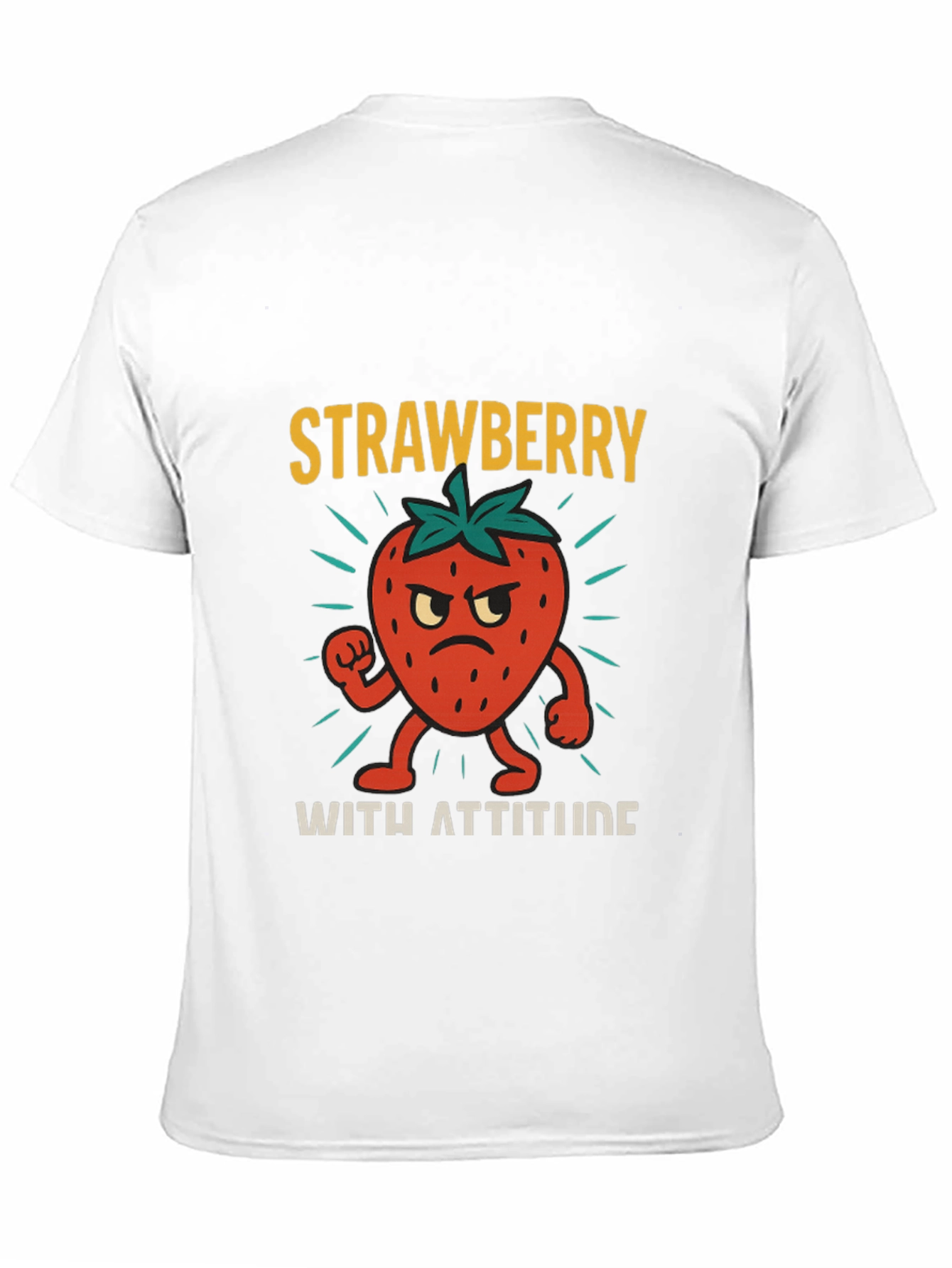 Black Strawberry With Attitude Graphic T-Shirt view 11
