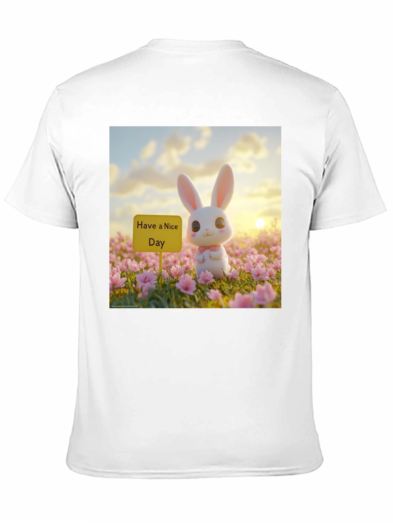 Black Cute Bunny 'Have a Nice Day' Graphic Tee view 11