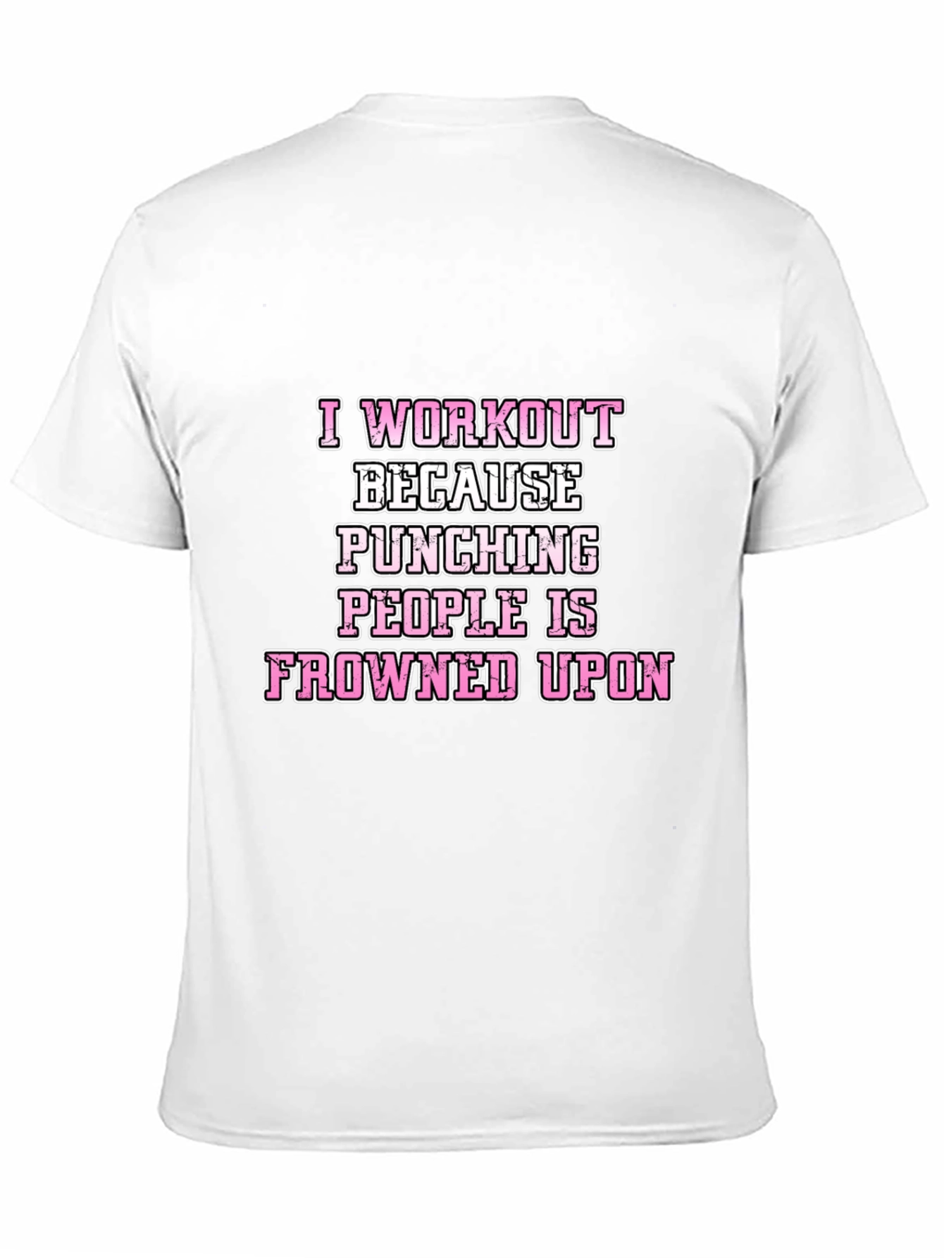 Black Workout Humor T-Shirt: Punching People Frowned Upon view 11