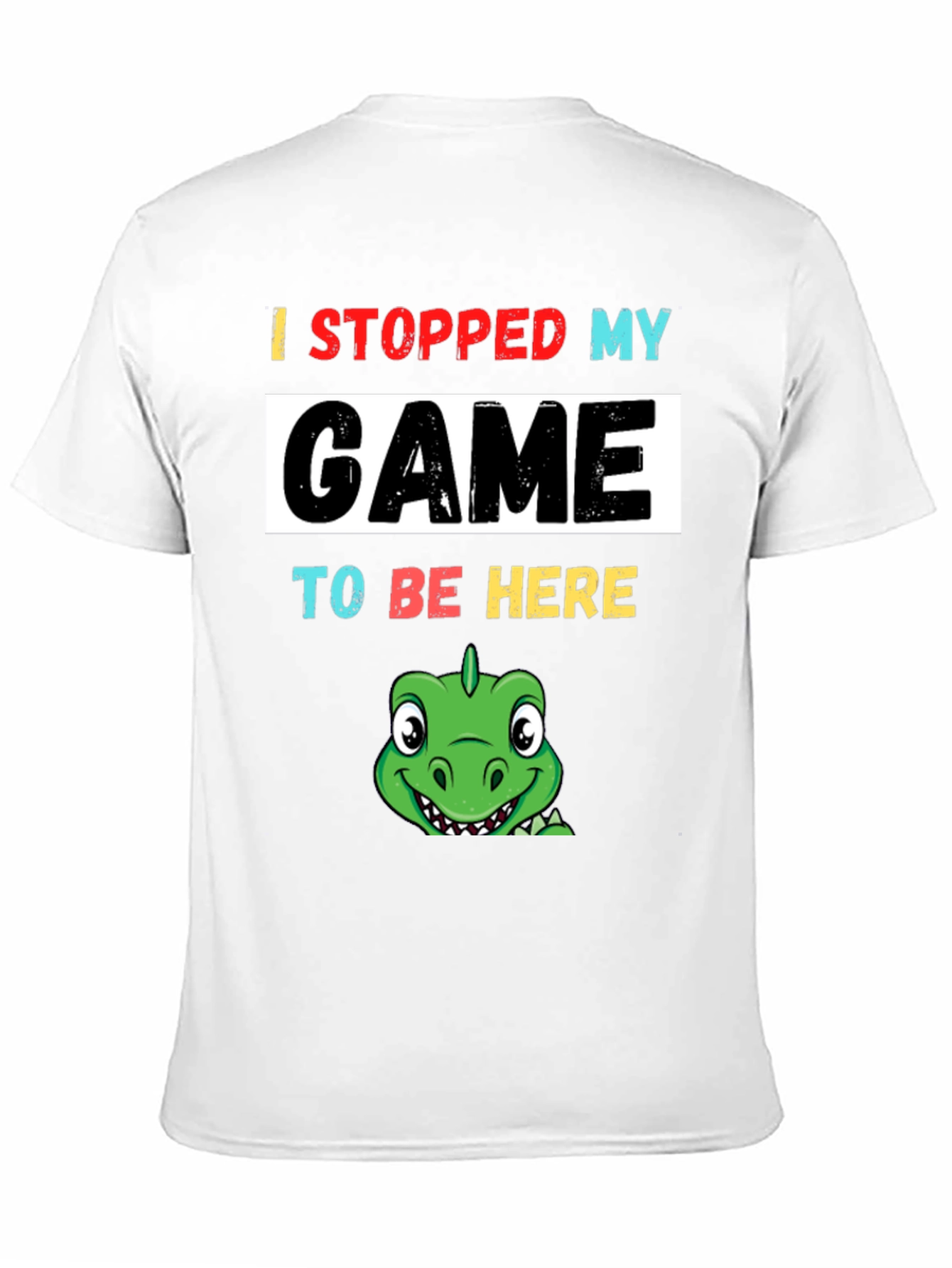 Black Gamer Dino T-Shirt: Stopped My Game To Be Here view 11