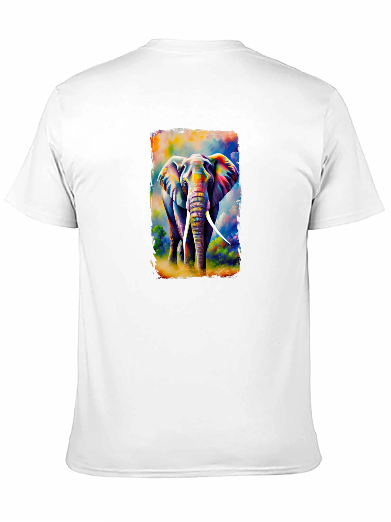 Black Colorful Elephant Graphic T-Shirt view 11