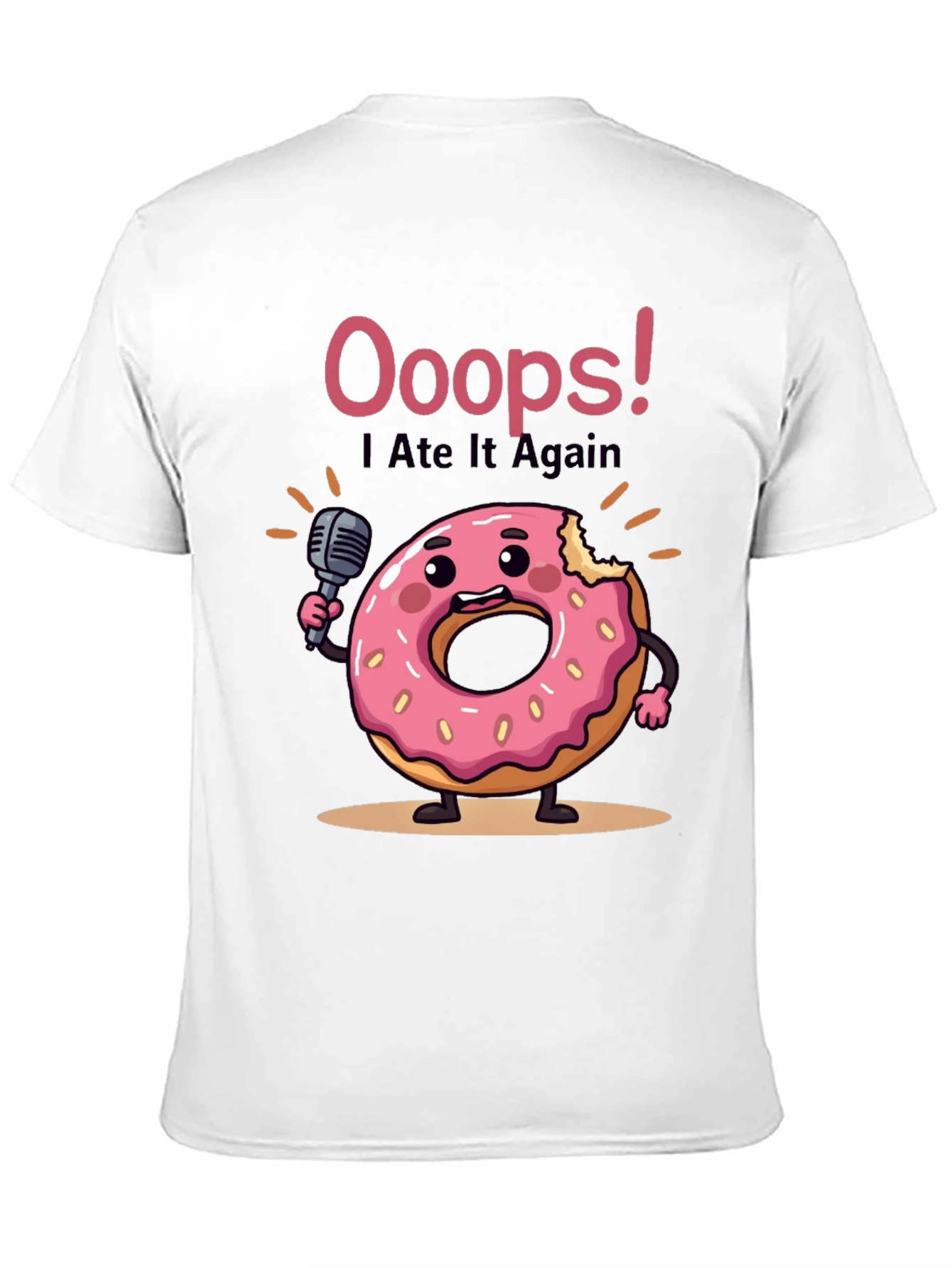 Black Funny Donut Graphic T-Shirt - Ooops! I Ate It Again view 11