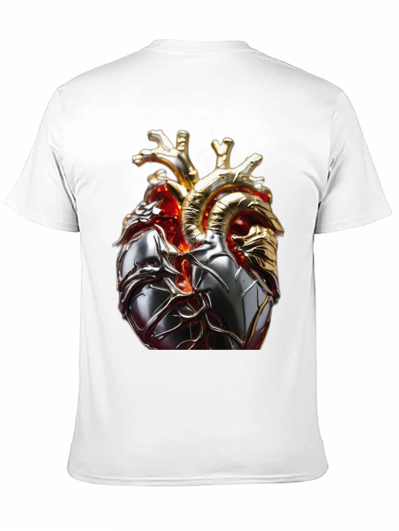 Black Metallic Heart Graphic T-Shirt view 11